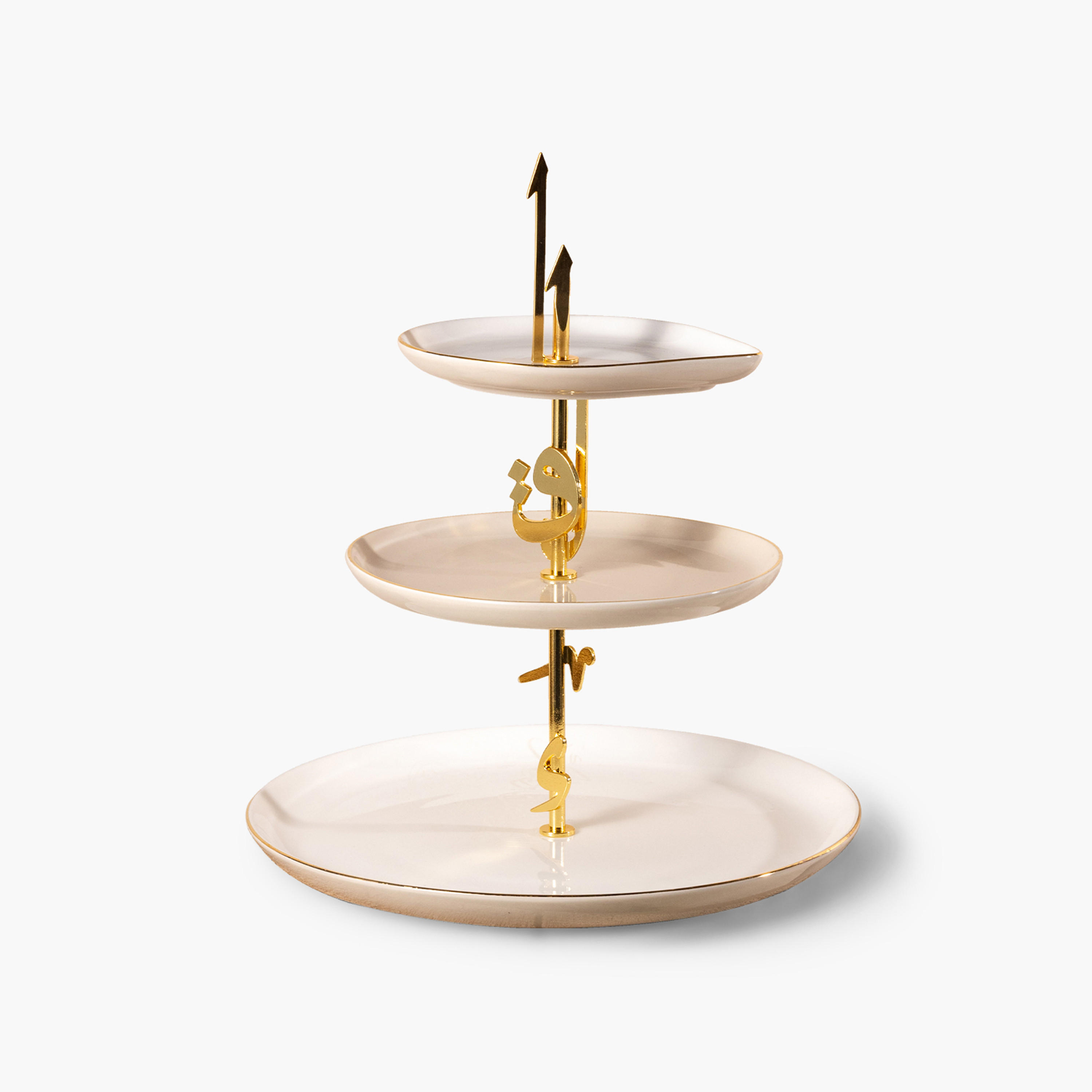 Otantik Lqaa 3-Tier Porcelain Cake Stand - 27x27 cms-household-dining-serveware-cakestands-image-3
