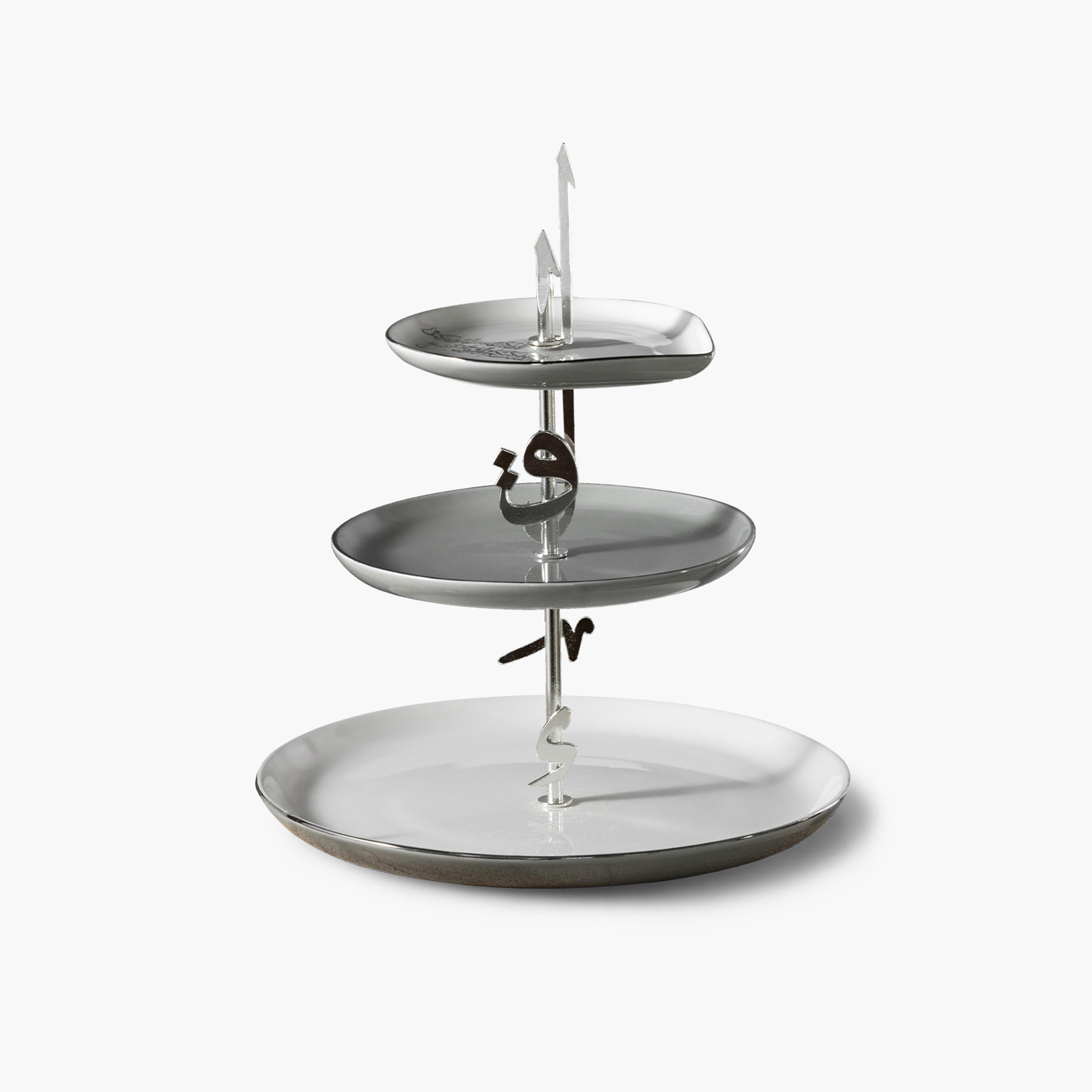 Otantik Lqaa 3-Tier Porcelain Cake Stand - 27x27 cms-household-dining-serveware-cakestands-image-1