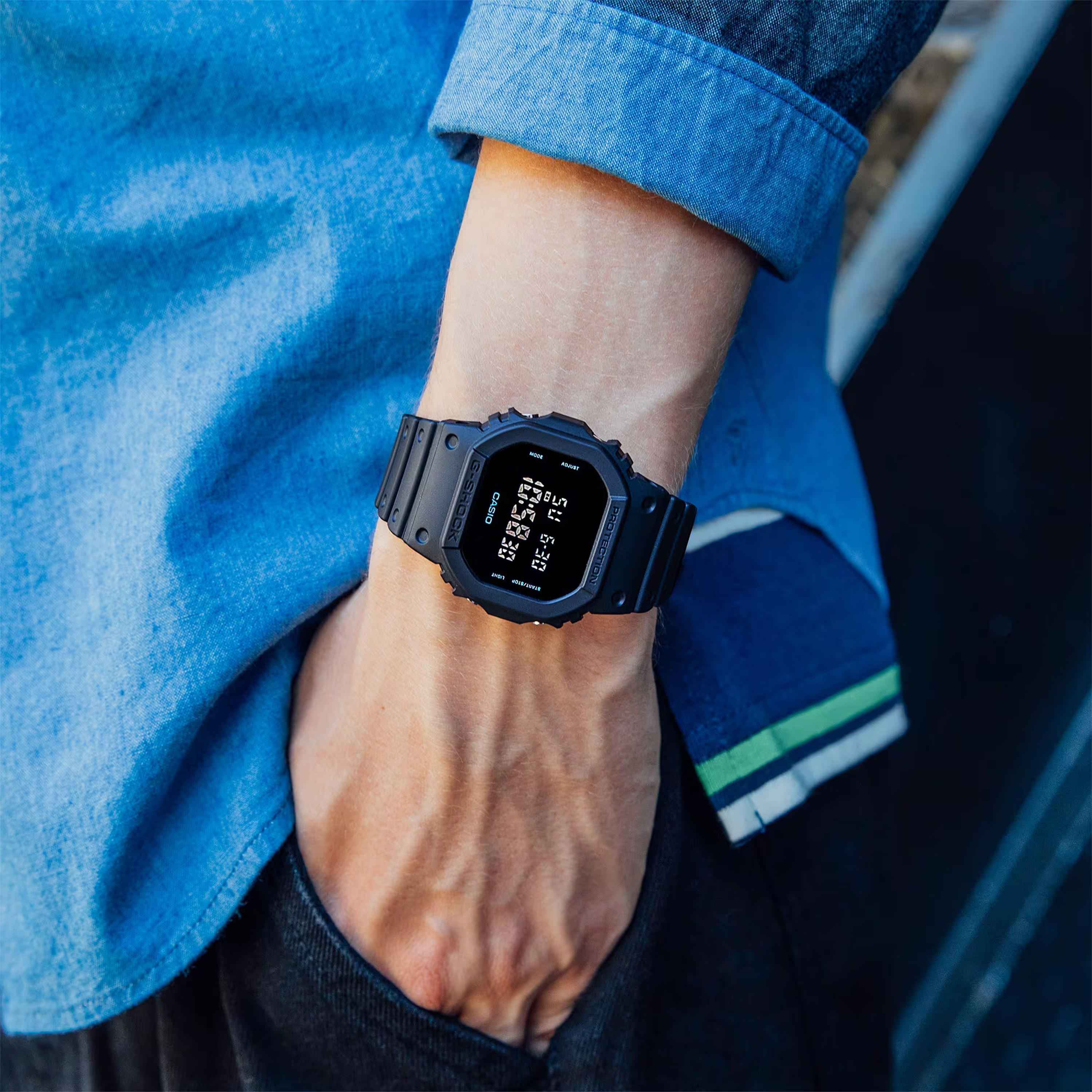 G-SHOCK Men's 49MM Black Digital Plastic Strap Watch | DW-5600UBB-1DR-men-watchesandjewellery-watches-image-3