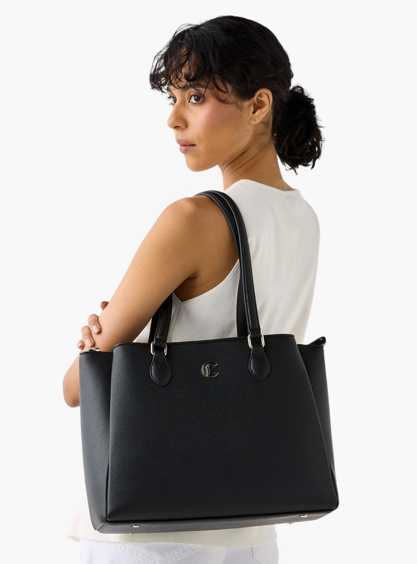 شنطة توت سادة مع حزام قابل للفصل وسحاب إغلاق من لو كومفورت-women-bagsandwallets-handbags-image-2