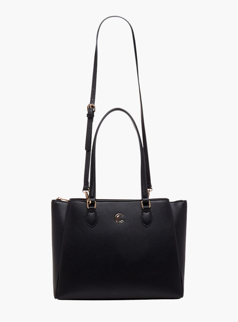 شنطة توت سادة مع حزام قابل للفصل وسحاب إغلاق من لو كومفورت-women-bagsandwallets-handbags-image-3