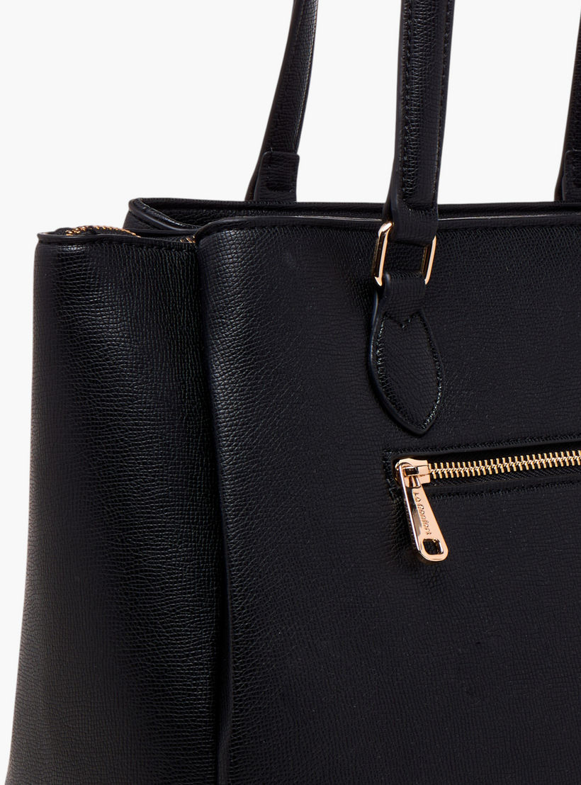 شنطة توت سادة مع حزام قابل للفصل وسحاب إغلاق من لو كومفورت-women-bagsandwallets-handbags-image-6