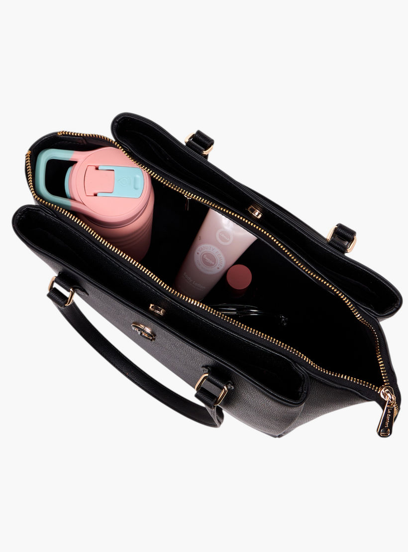 شنطة توت سادة مع حزام قابل للفصل وسحاب إغلاق من لو كومفورت-women-bagsandwallets-handbags-image-8