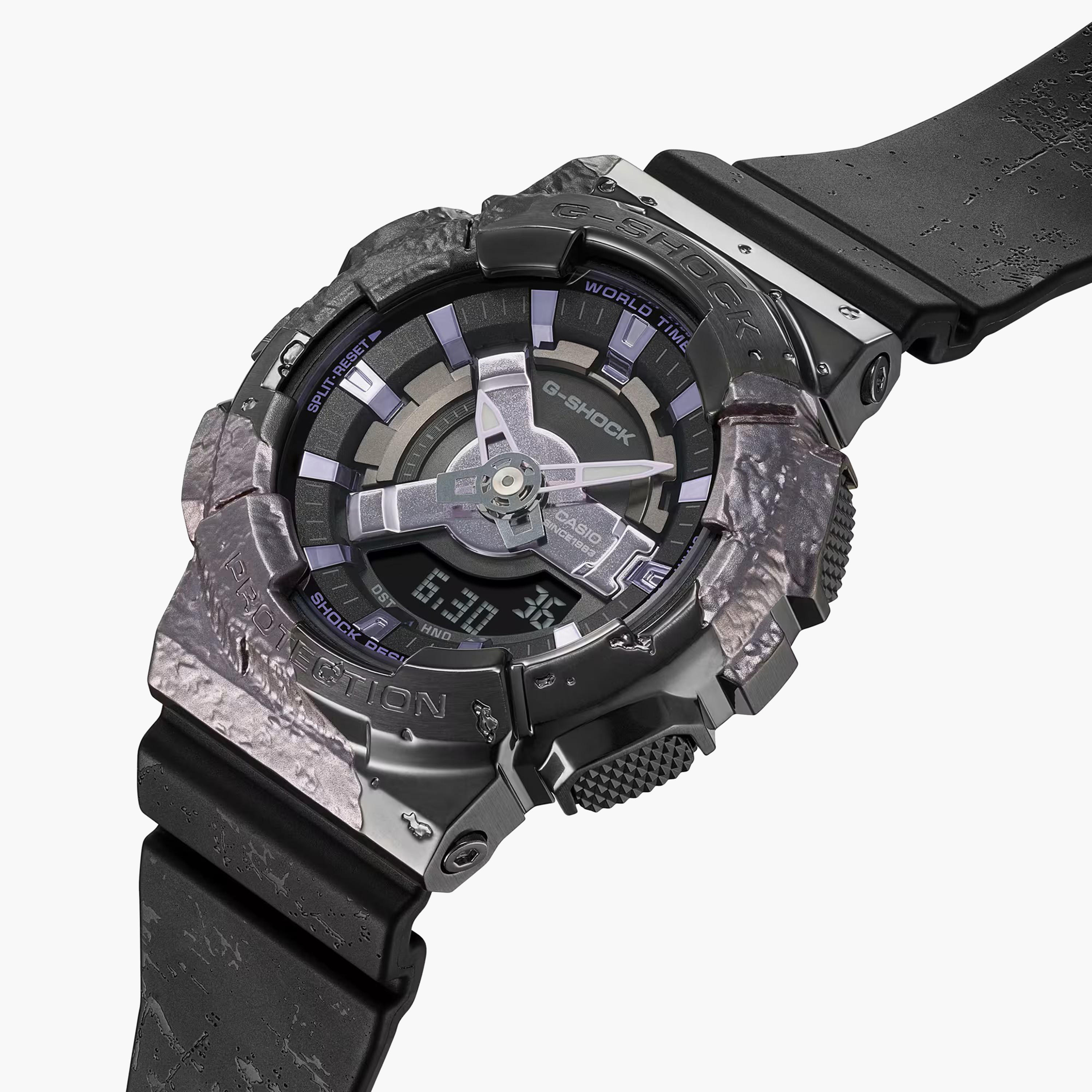 ساعة جي شوك للنساء بسوار بلاستيكي أسود تناظري ورقمي 46 ملم | GM-S114GEM-1A2DR-women-watchesandjewellery-watches-image-2