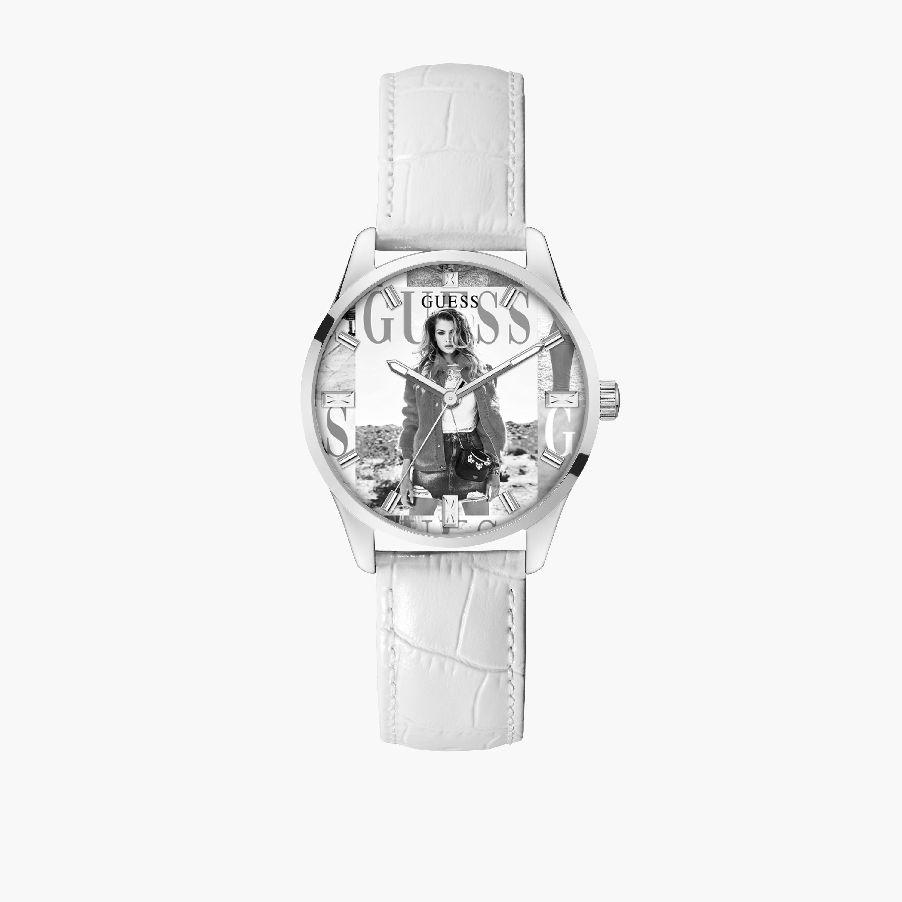 غيس-  ساعة نسائية سوار جلدي تناظرية أبيض مقاس 36 مم | GW0289L1-women-watchesandjewellery-watches-image-1