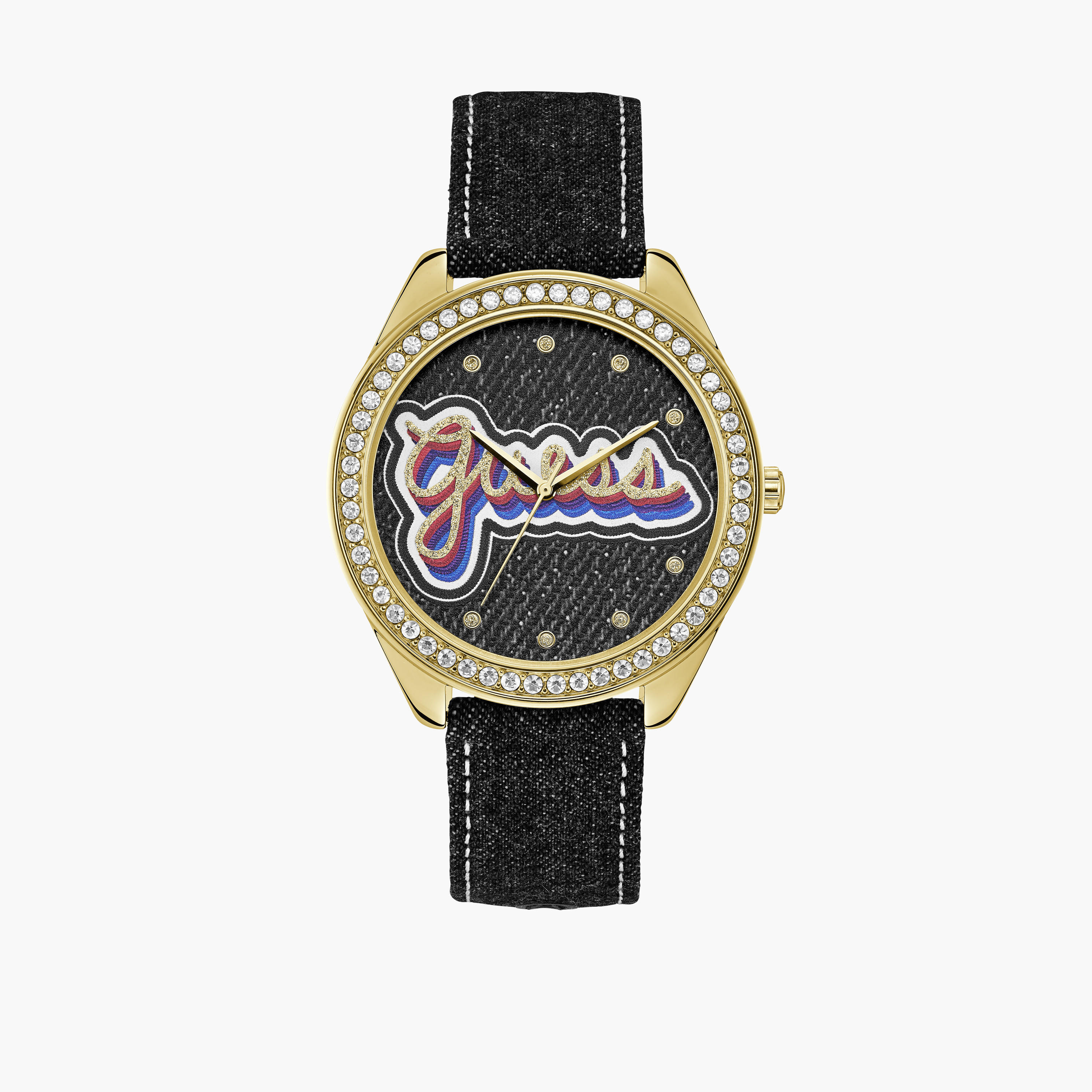 غيس-  ساعة نسائية سوار جلدي تناظرية أسود مقاس 45 مم | W1276L2-women-watchesandjewellery-watches-image-1