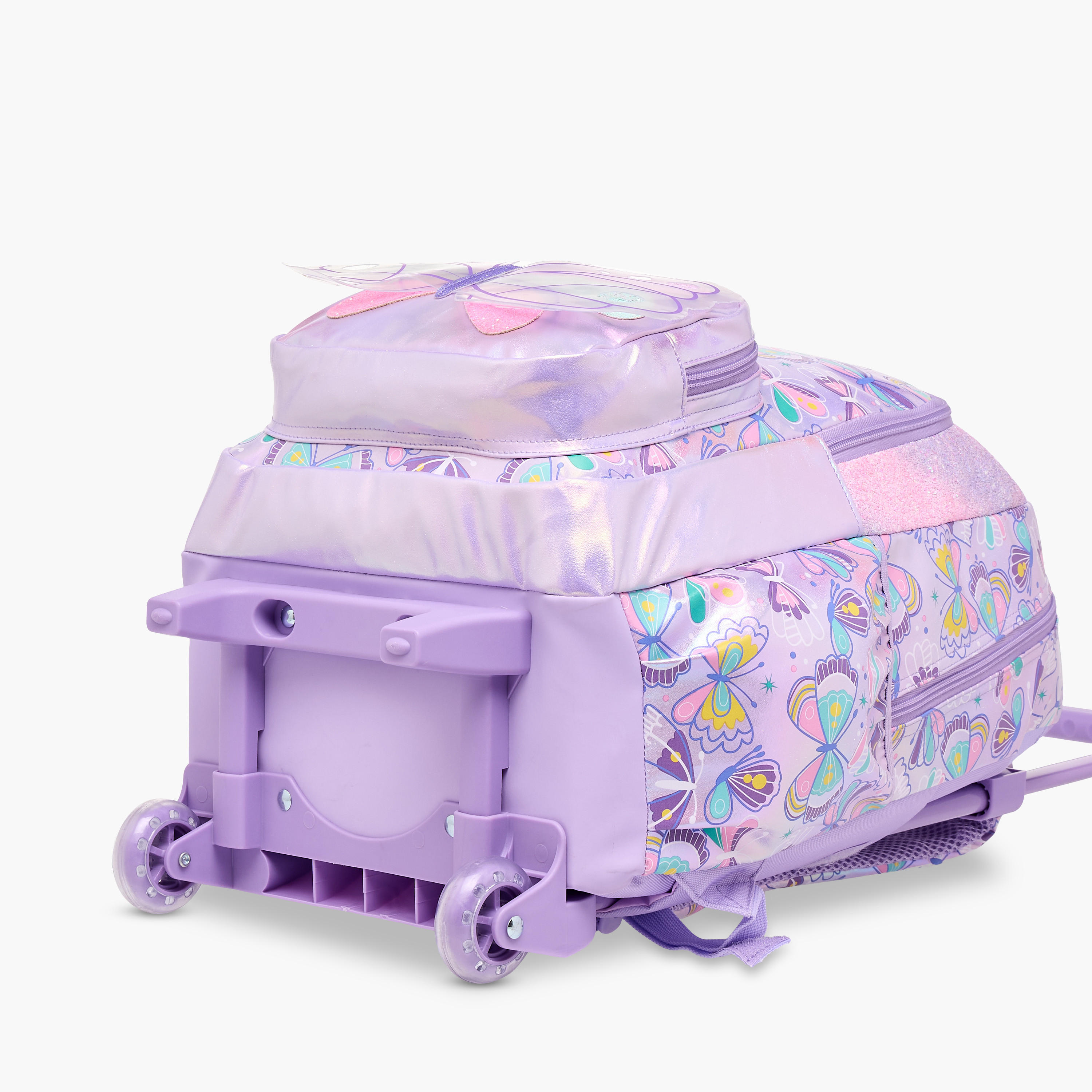 Butterfly Trolley Bag for Girls 5-8 Years with Retractable Handle – 16.5 inches-school-bagsandbackpacks-trolleybags-image-15
