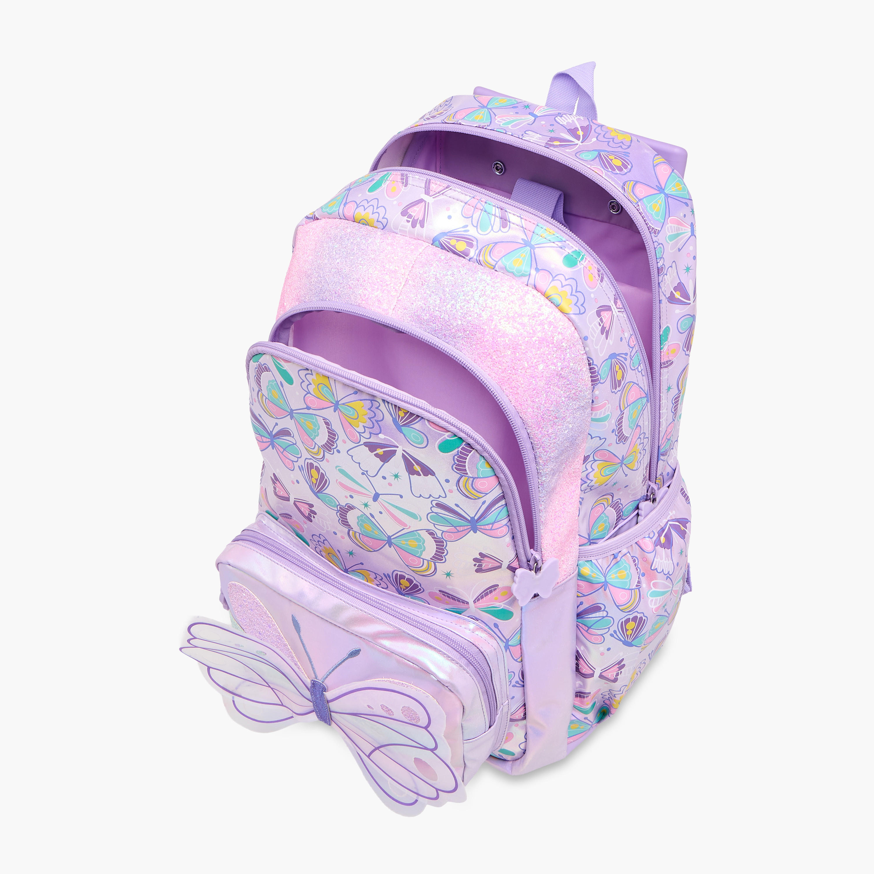 Butterfly Trolley Bag for Girls 5-8 Years with Retractable Handle – 16.5 inches-school-bagsandbackpacks-trolleybags-image-16