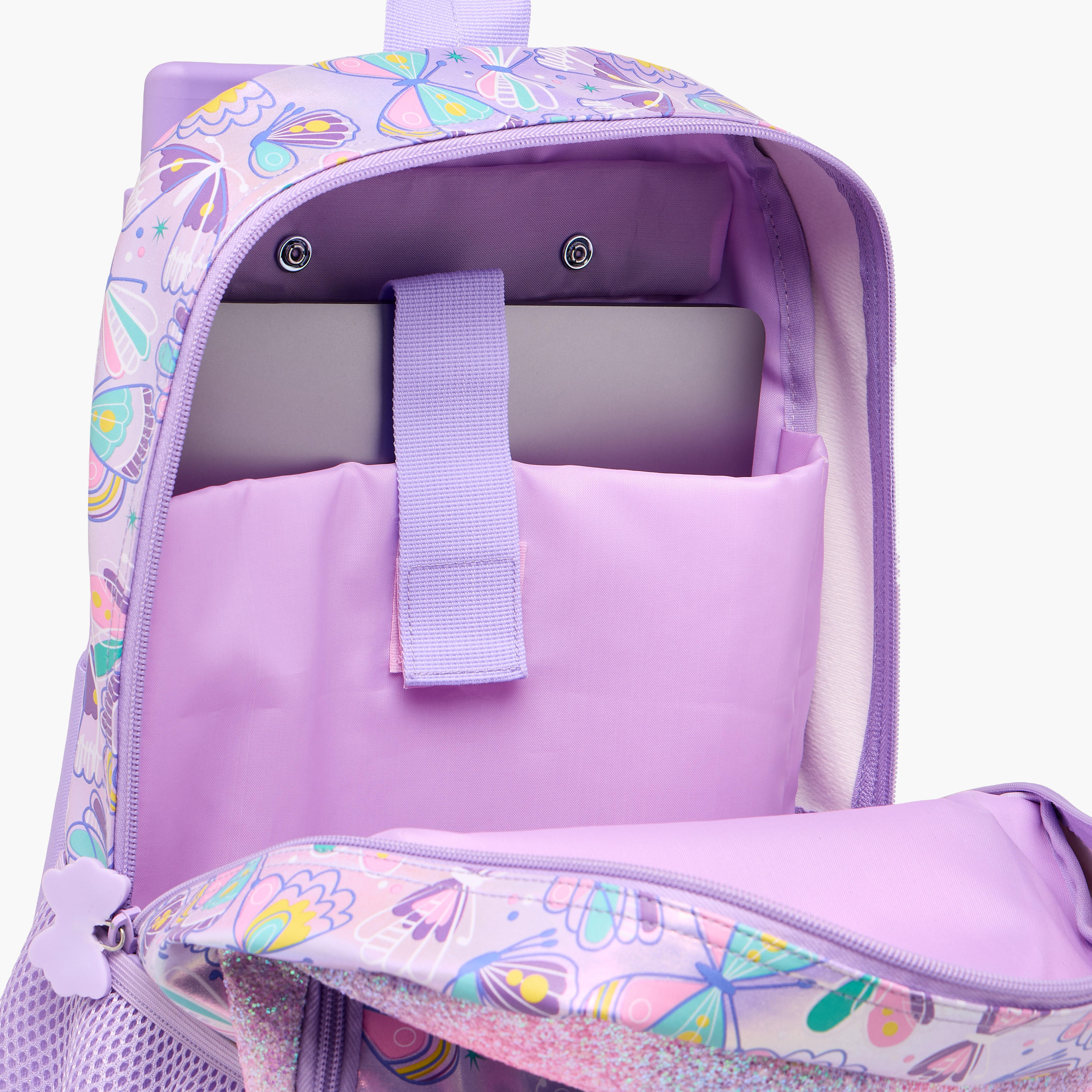 Butterfly Trolley Bag for Girls 5-8 Years with Retractable Handle – 16.5 inches-school-bagsandbackpacks-trolleybags-image-17