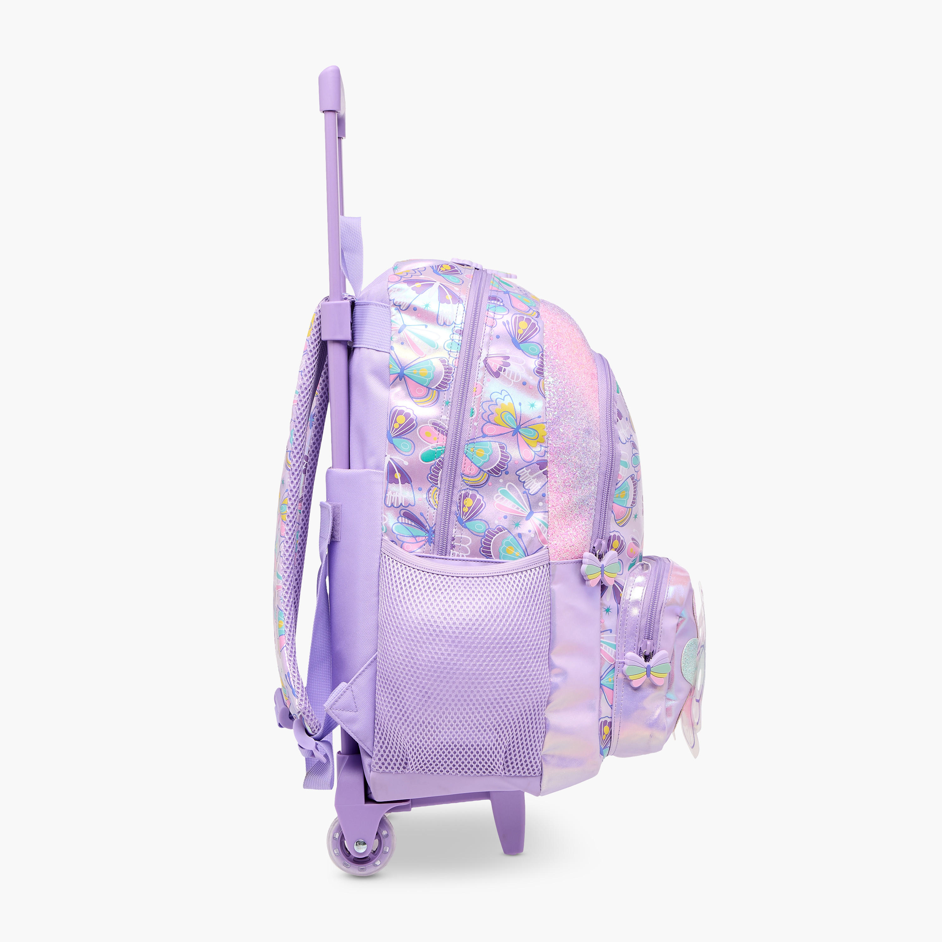 Butterfly Trolley Bag for Girls 5-8 Years with Retractable Handle – 16.5 inches-school-bagsandbackpacks-trolleybags-image-5