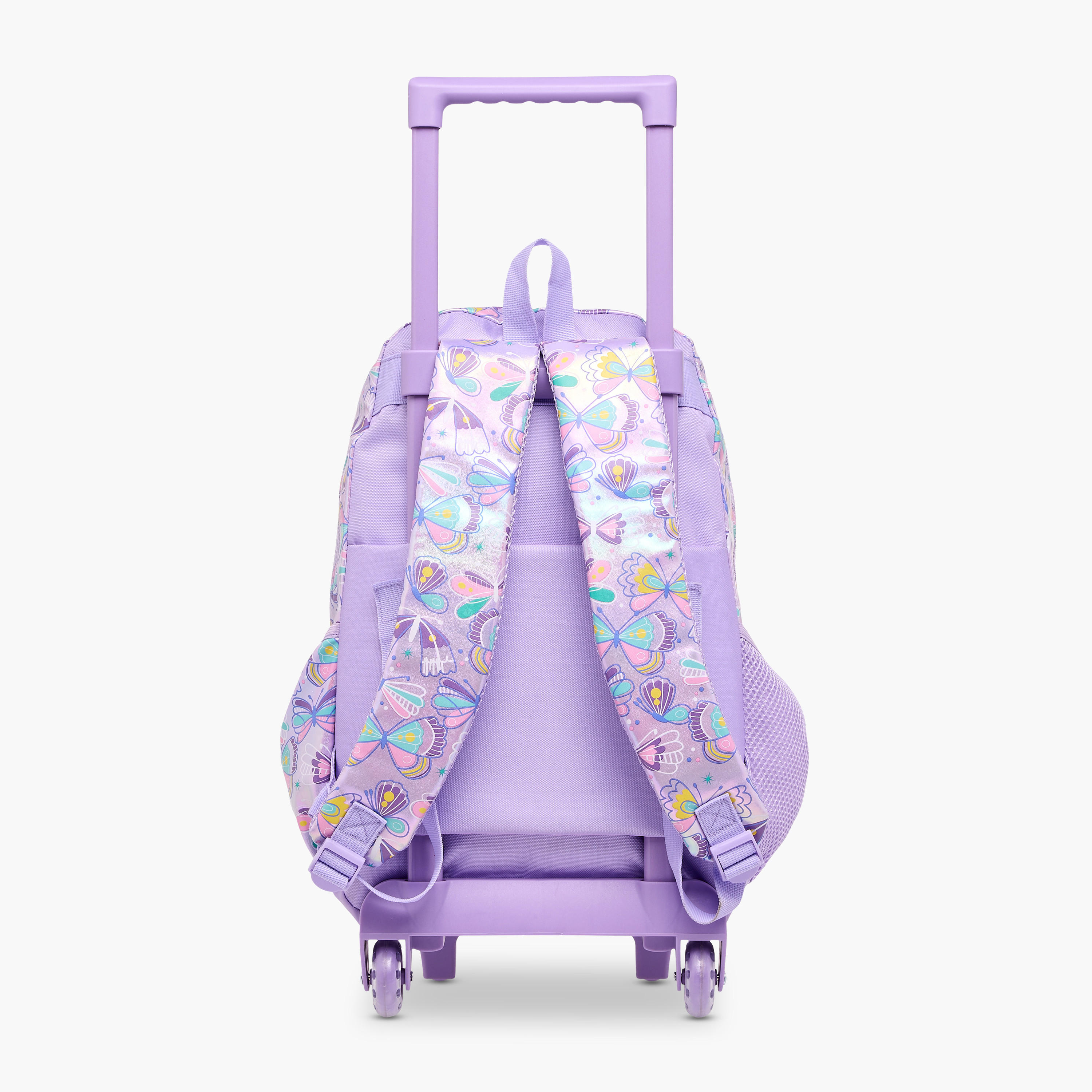 Butterfly Trolley Bag for Girls 5-8 Years with Retractable Handle – 16.5 inches-school-bagsandbackpacks-trolleybags-image-7