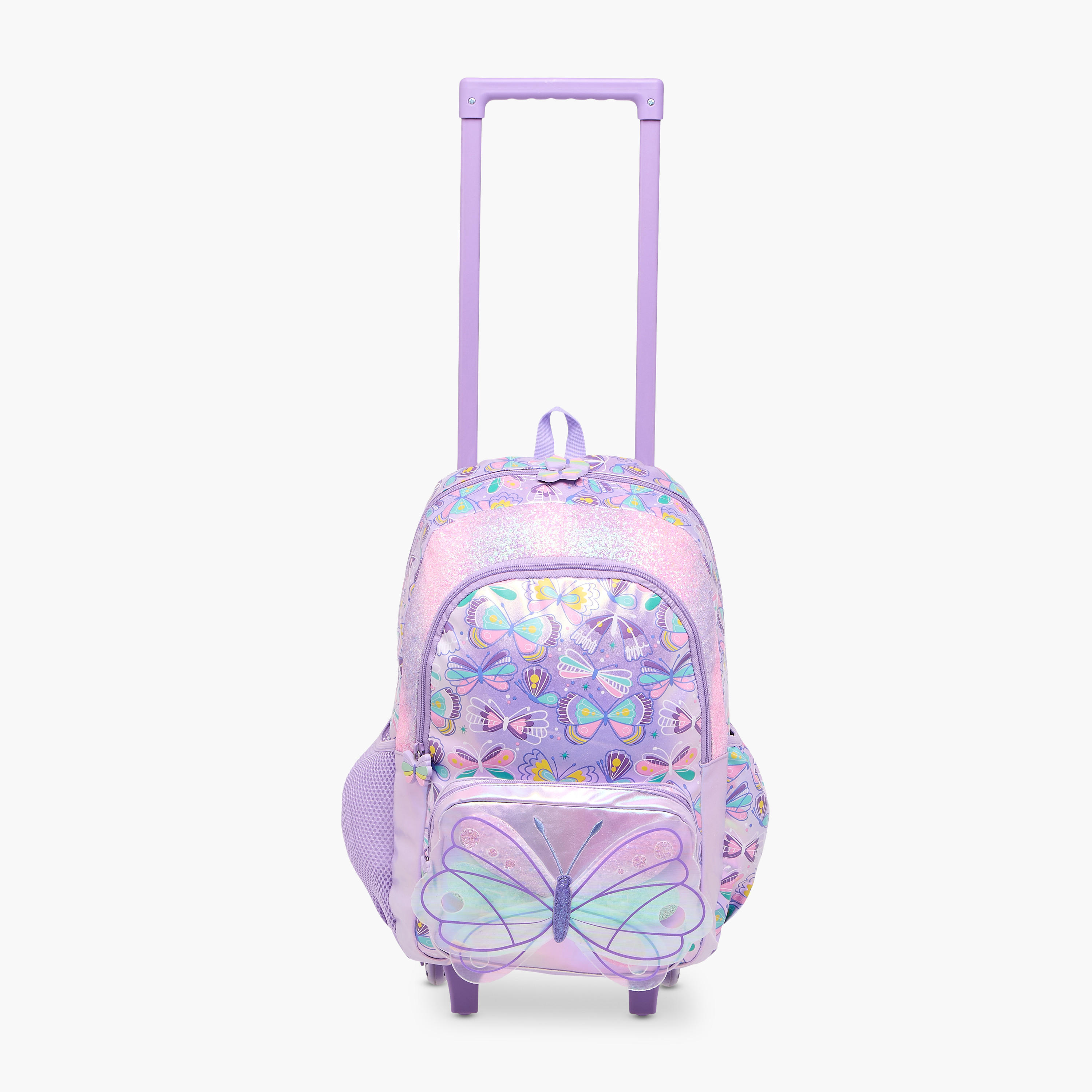 Butterfly Trolley Bag for Girls 5-8 Years with Retractable Handle – 16.5 inches-school-bagsandbackpacks-trolleybags-image-9
