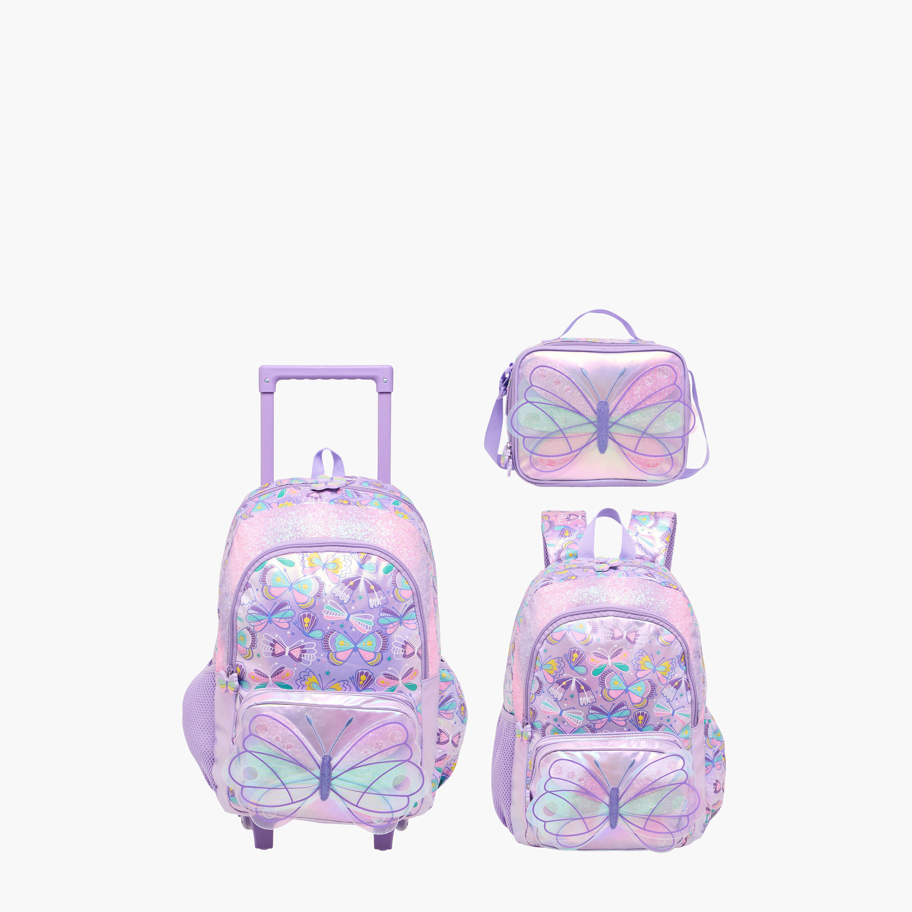 Butterfly Print Backpack with Adjustable Straps and Zip Closure - 42x30x14 cms-school-bagsandbackpacks-backpacks-image-13