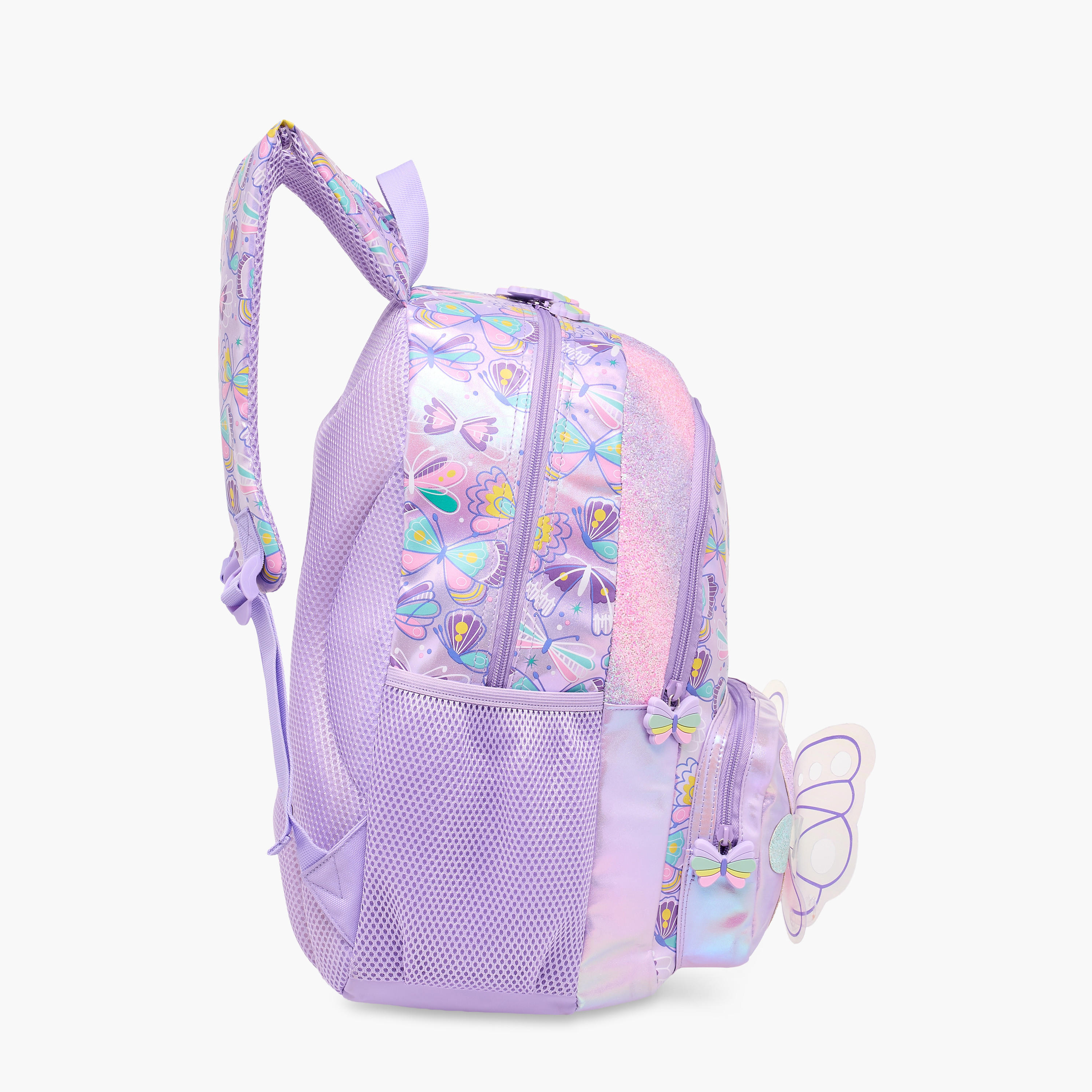 Butterfly Print Backpack with Adjustable Straps and Zip Closure - 42x30x14 cms-school-bagsandbackpacks-backpacks-image-5