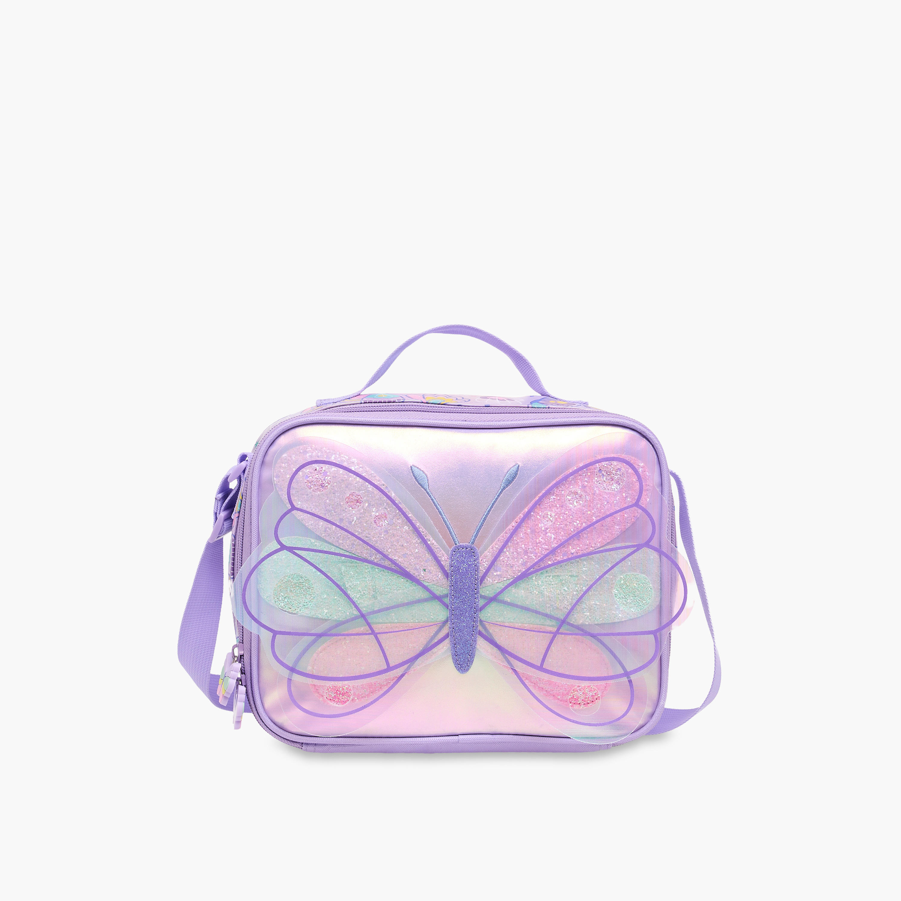 Butterfly Print Lunch Bag with Zip Closure-school-lunchessentials-lunchbags-image-1