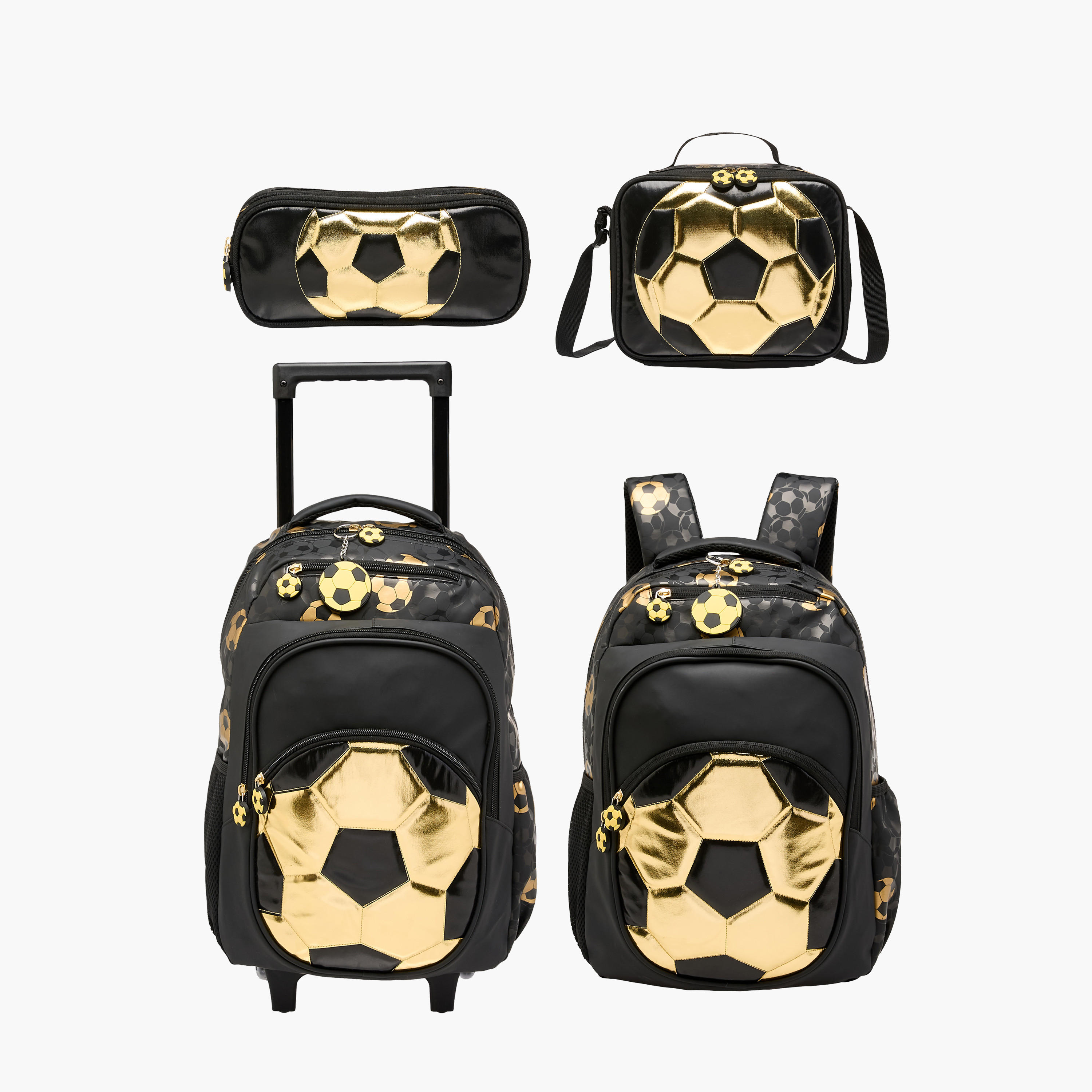Football Trolley Bag for Boys 5-8 Years with Retractable Handle – 16.5 inches-school-bagsandbackpacks-trolleybags-image-18