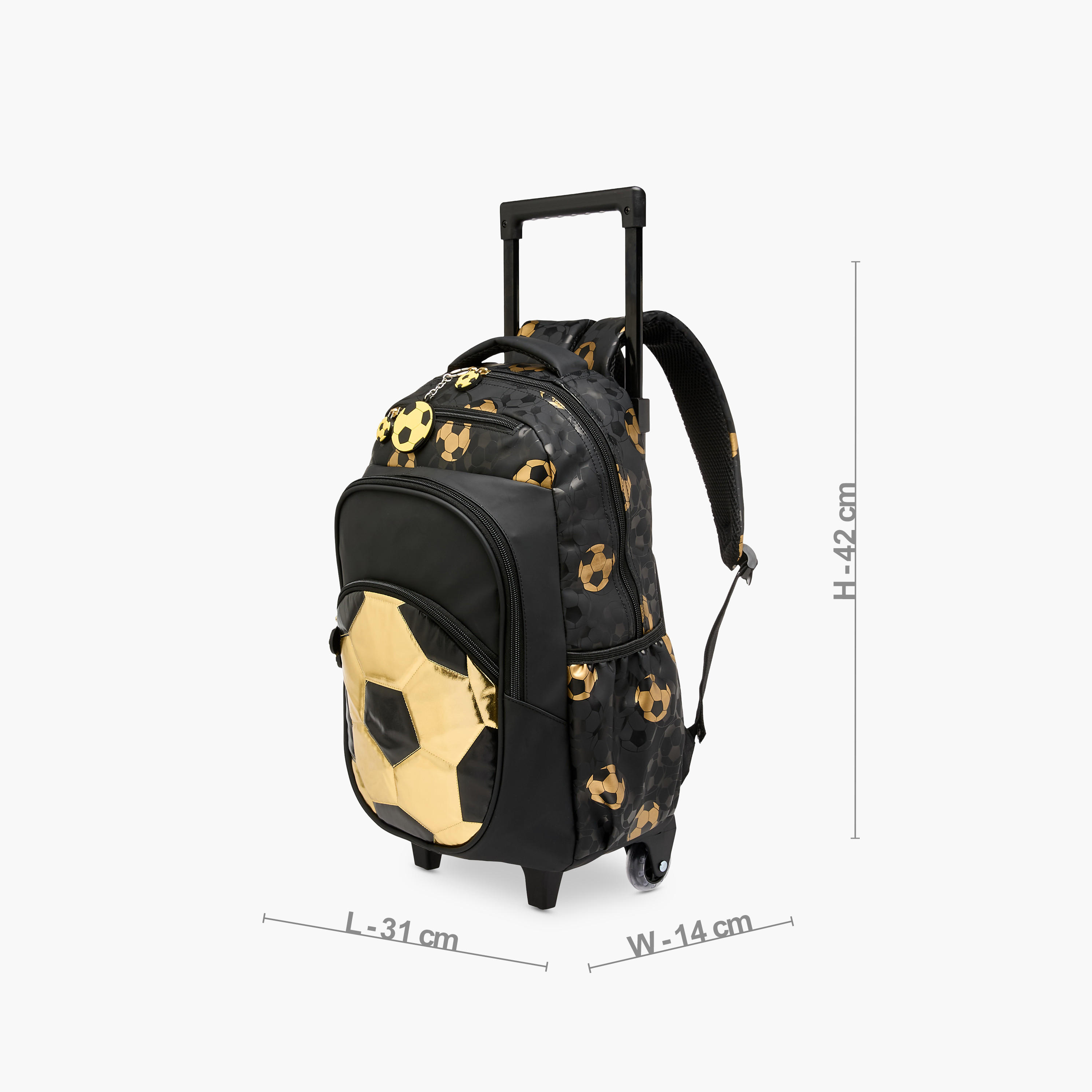 Football Trolley Bag for Boys 5-8 Years with Retractable Handle – 16.5 inches-school-bagsandbackpacks-trolleybags-image-4