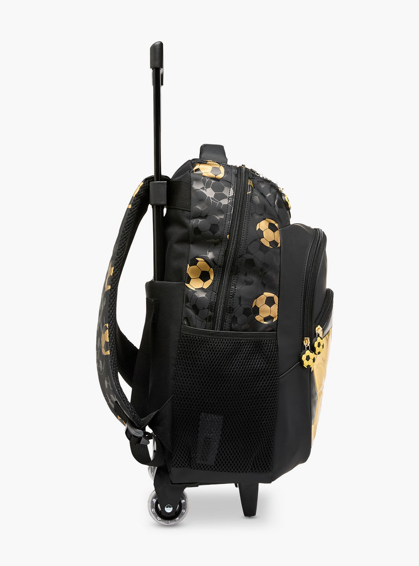 Football Trolley Bag for Boys 5-8 Years with Retractable Handle – 16.5 inches-school-bagsandbackpacks-trolleybags-image-5