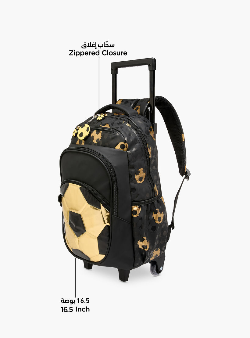 Football Trolley Bag for Boys 5-8 Years with Retractable Handle – 16.5 inches-school-bagsandbackpacks-trolleybags-image-8