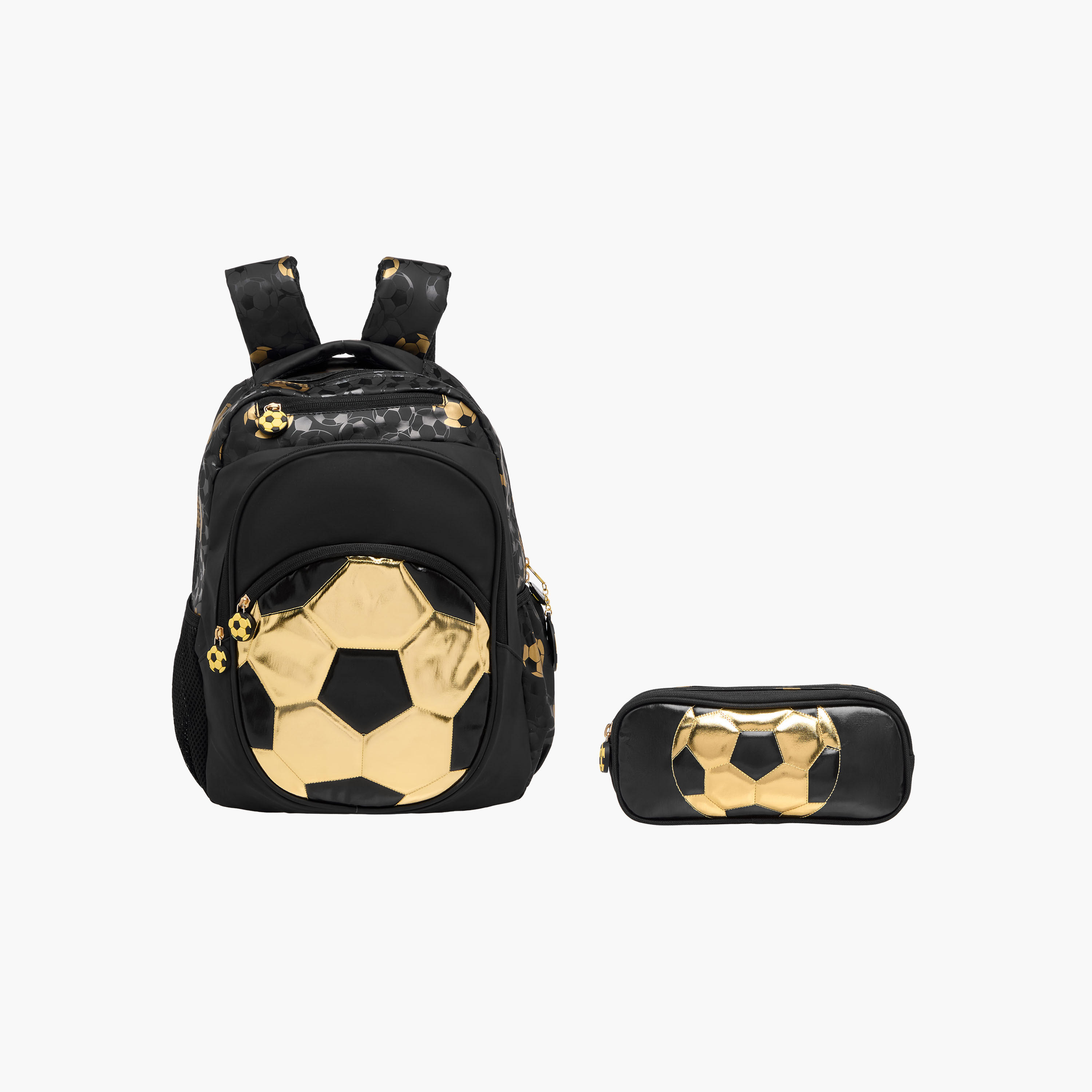 Soccer Print 17-inch Backpack with Adjustable Straps and Zip Closure - 42x30x14 cms-school-bagsandbackpacks-backpacks-image-1