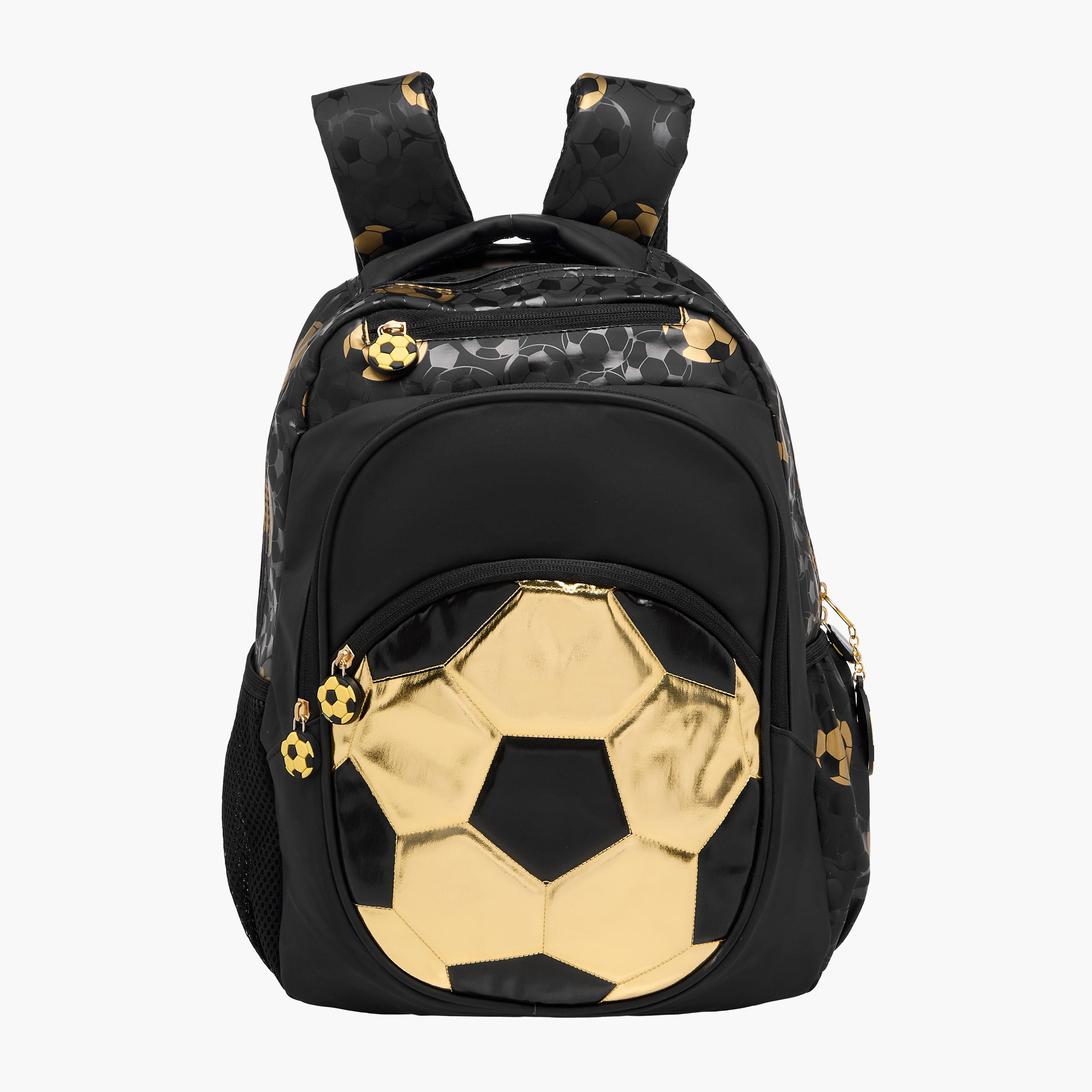 Soccer Print 17-inch Backpack with Adjustable Straps and Zip Closure - 42x30x14 cms-school-bagsandbackpacks-backpacks-image-2