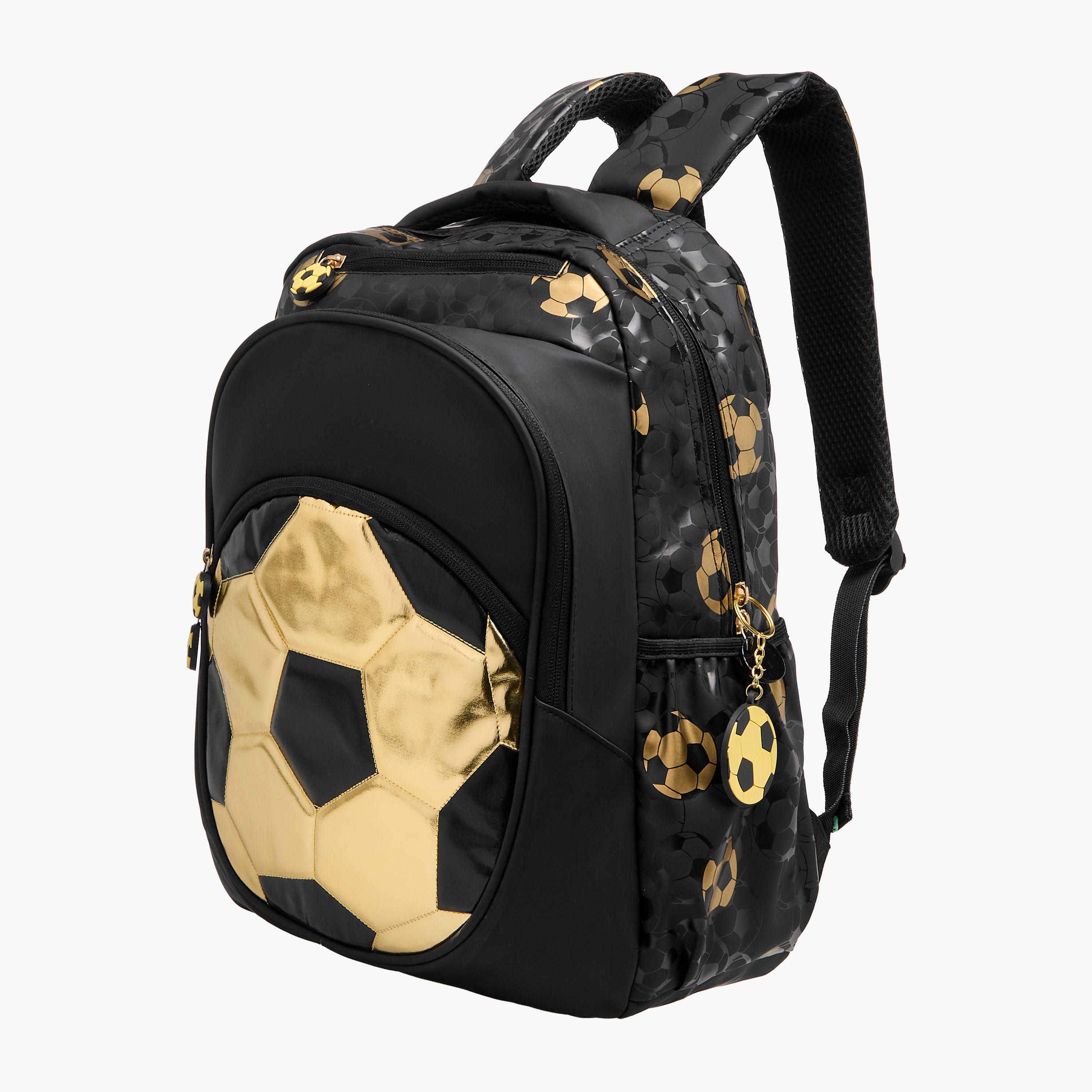 Soccer Print 17-inch Backpack with Adjustable Straps and Zip Closure - 42x30x14 cms-school-bagsandbackpacks-backpacks-image-3