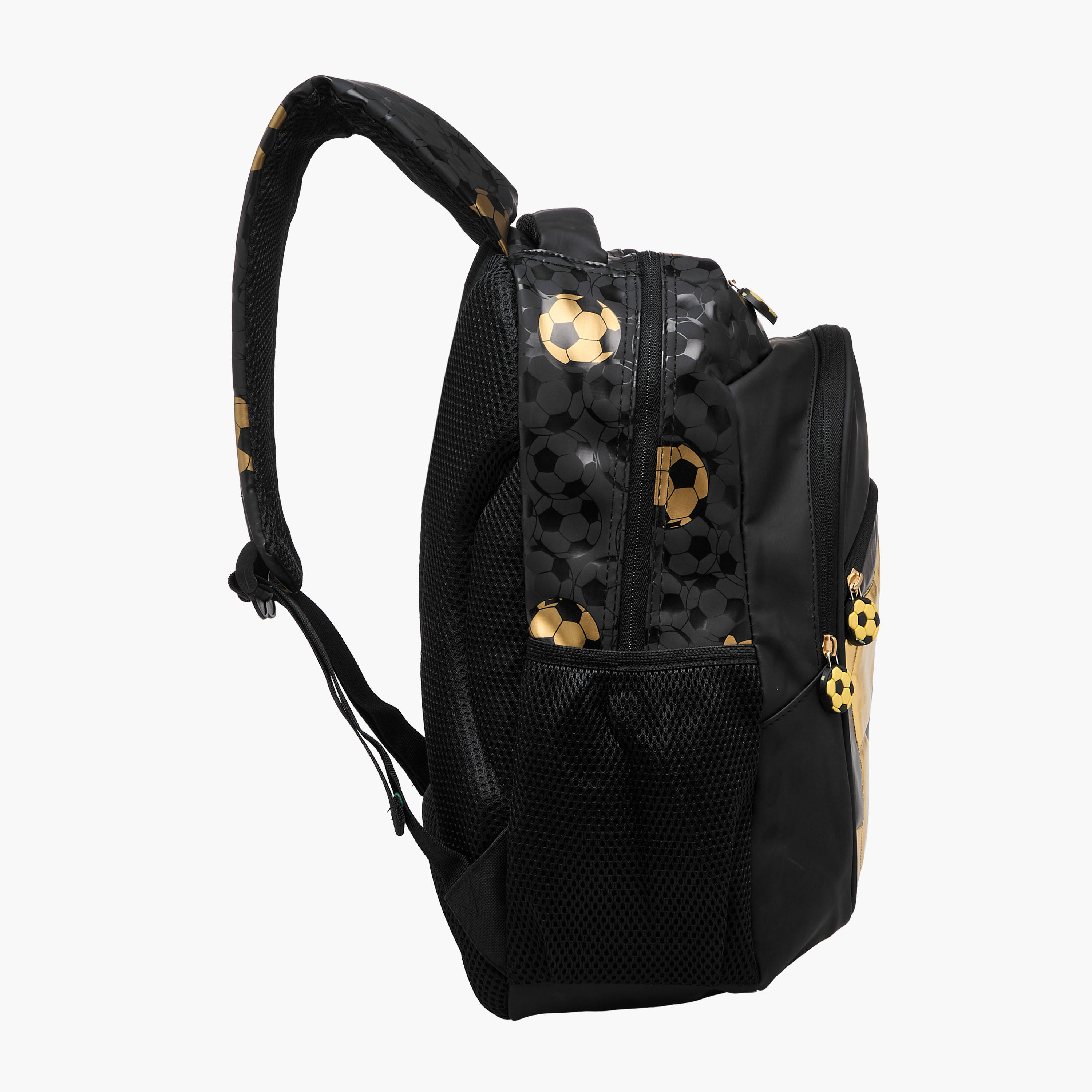 Soccer Print 17-inch Backpack with Adjustable Straps and Zip Closure - 42x30x14 cms-school-bagsandbackpacks-backpacks-image-4