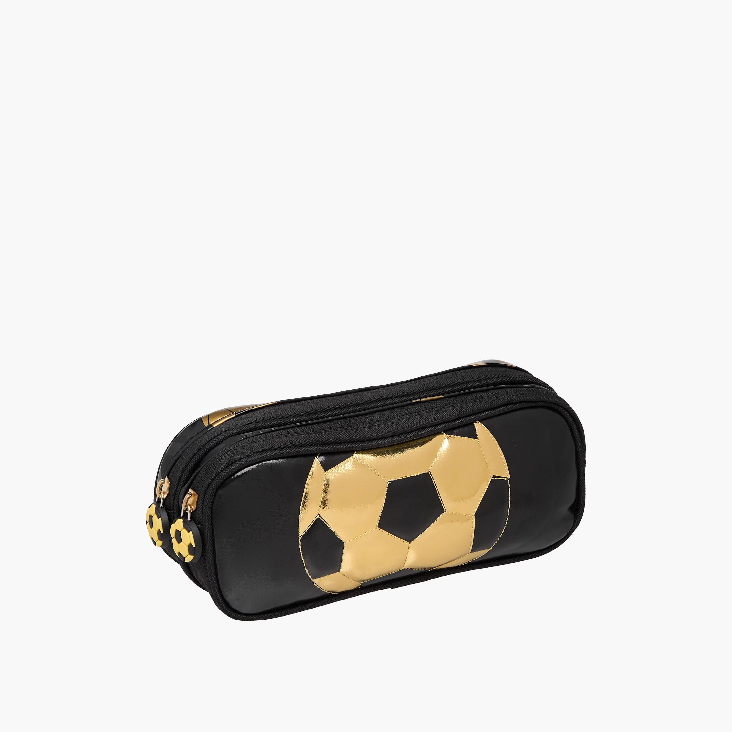 Soccer Print 2-Compartment Pencil Pouch with Zip Closure-school-stationery-pencilcases-image-4