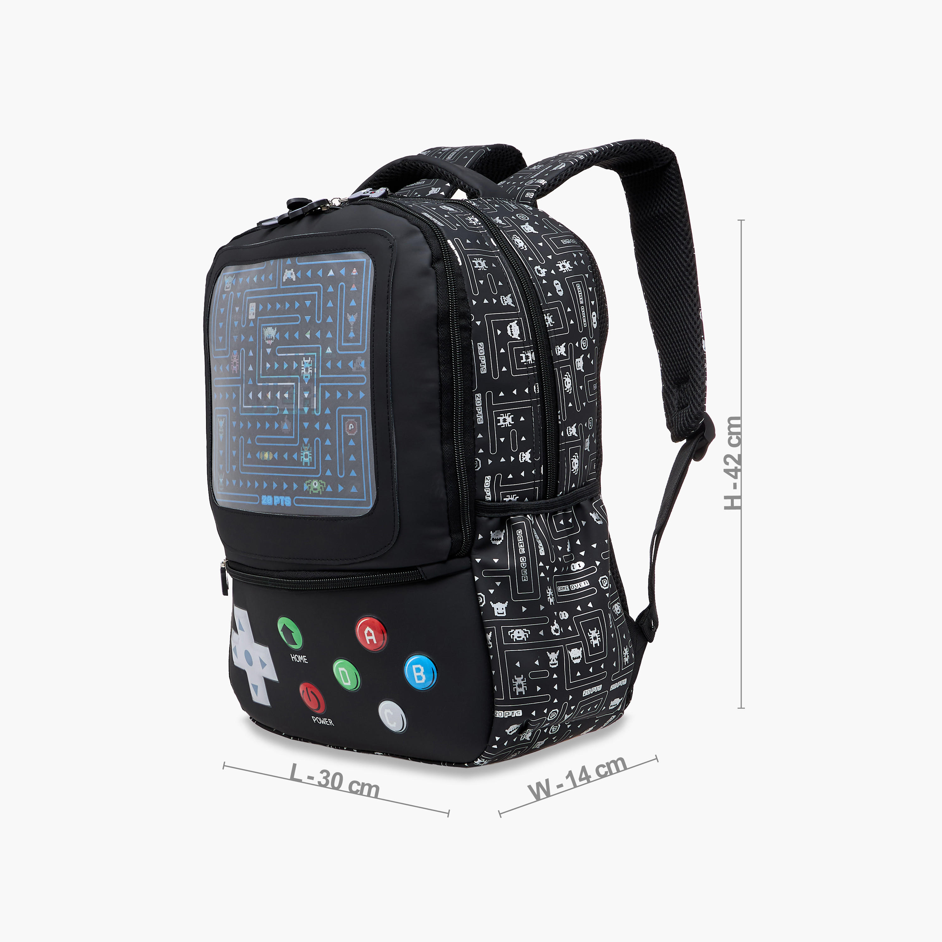Gaming Print 16.5-inch Backpack with Adjustable Straps and Zip Closure - 14x30x42 cms-school-bagsandbackpacks-backpacks-image-2