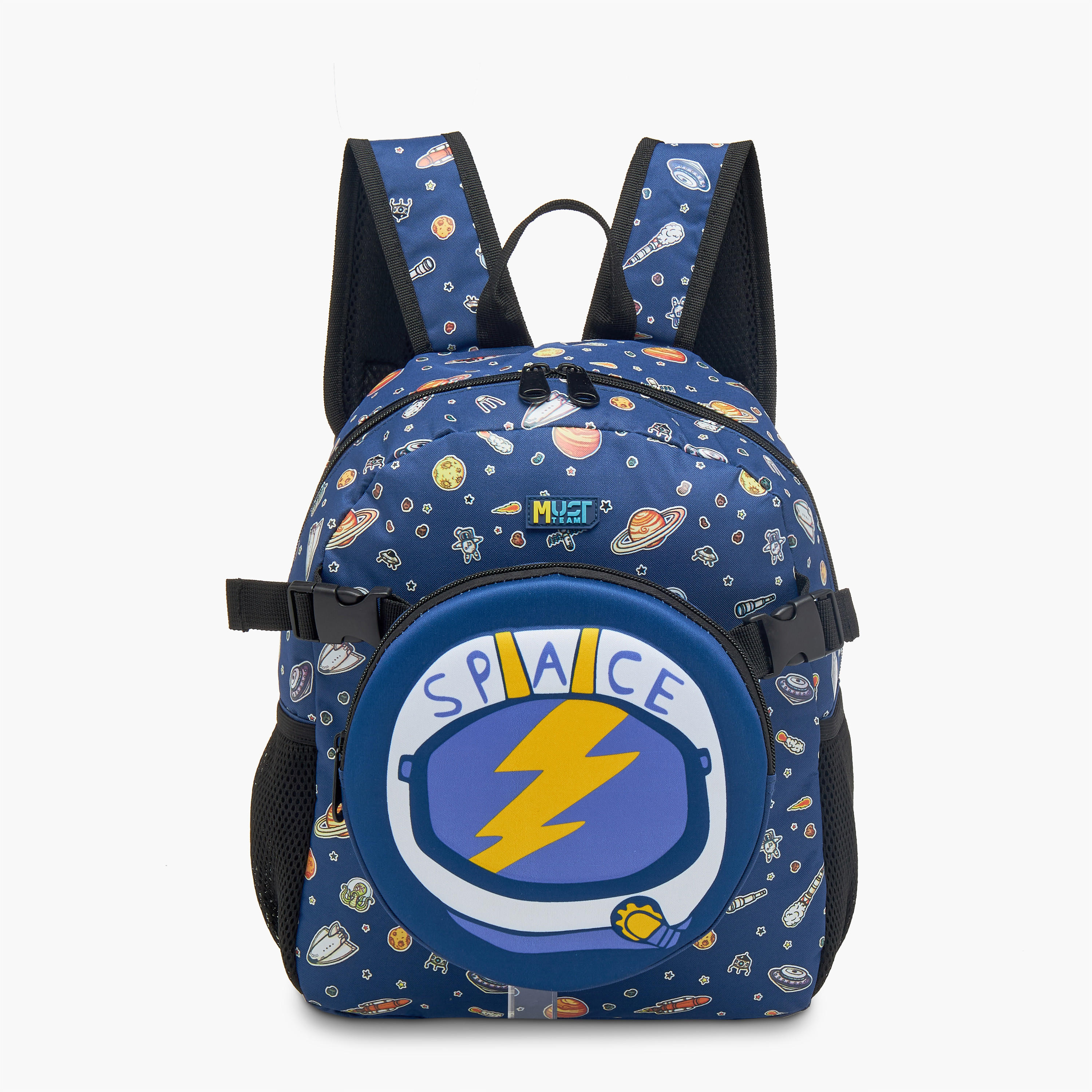 شنطة ظهر بأحزمة قابلة للتعديل وسحاب للإغلاق وطبعات من ماست - 28x17x33 سم-school-bagsandbackpacks-backpacks-image-1