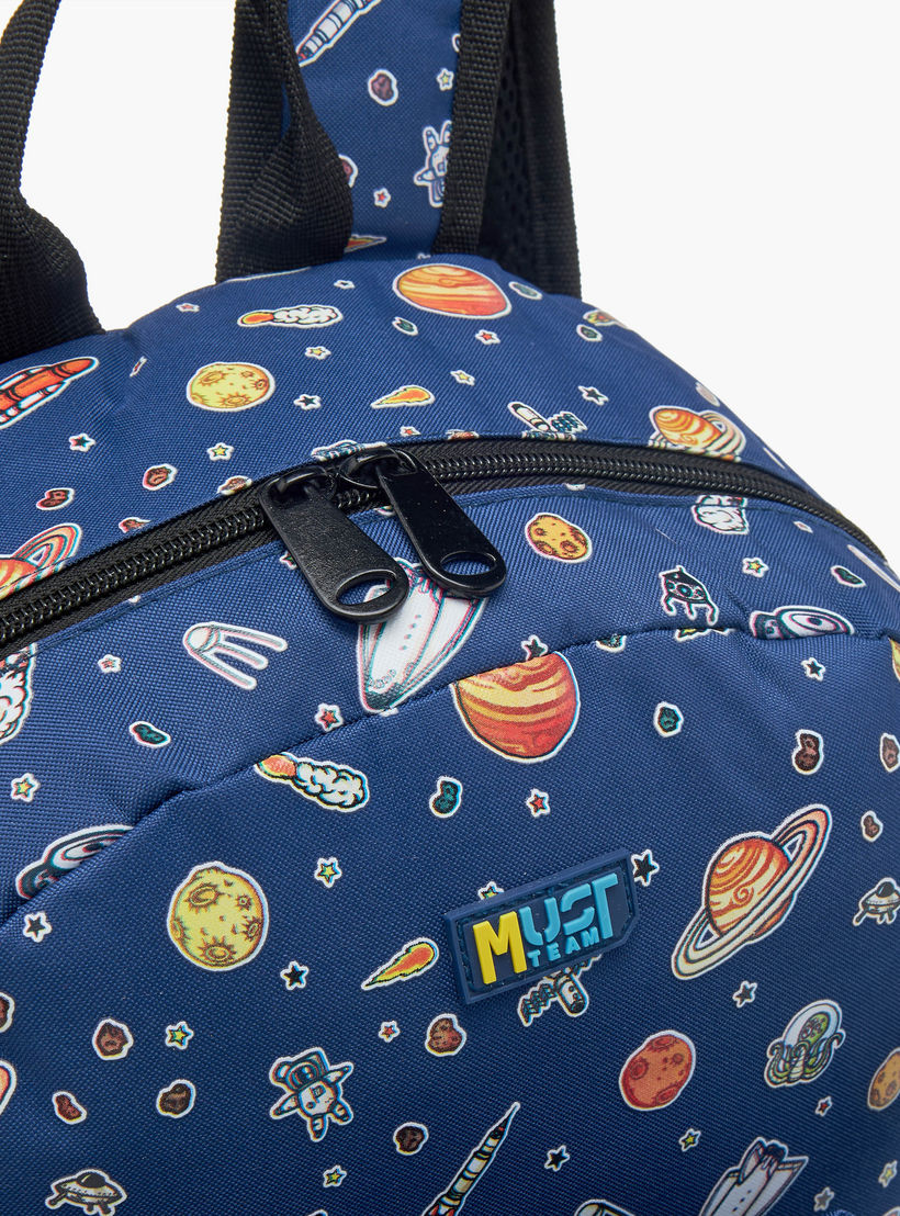 شنطة ظهر بأحزمة قابلة للتعديل وسحاب للإغلاق وطبعات من ماست - 28x17x33 سم-school-bagsandbackpacks-backpacks-image-9