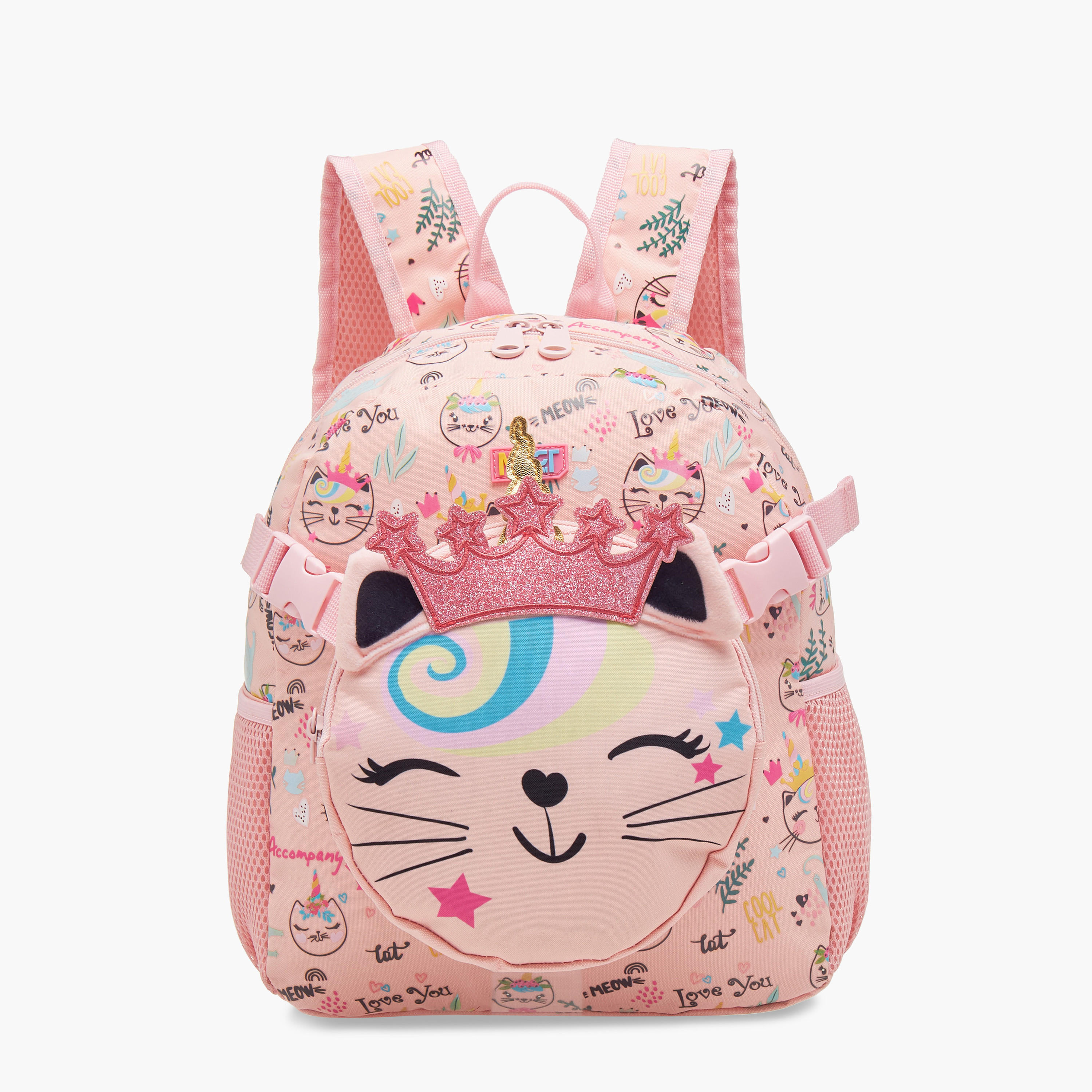 MUST Cat Applique Backpack with Lunch Bag Set - 28x17x33 cms-school-bagsandbackpacks-backpacks-image-1