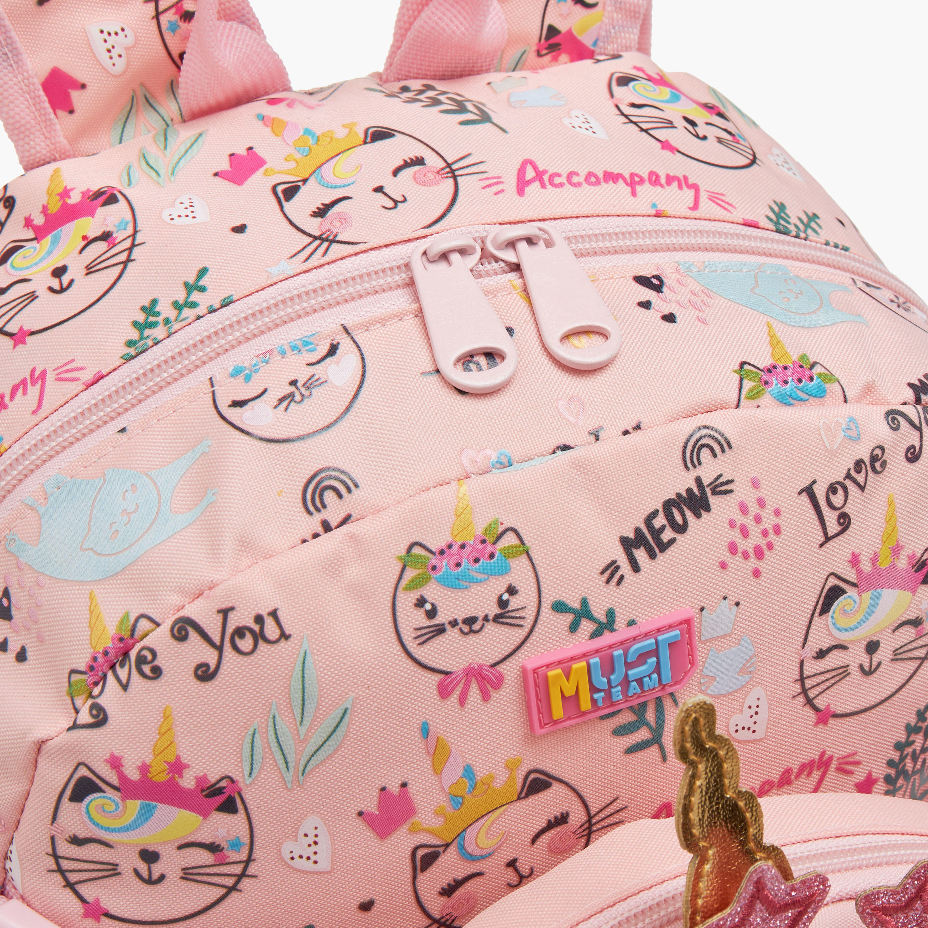 MUST Cat Applique Backpack with Lunch Bag Set - 28x17x33 cms-school-bagsandbackpacks-backpacks-image-10