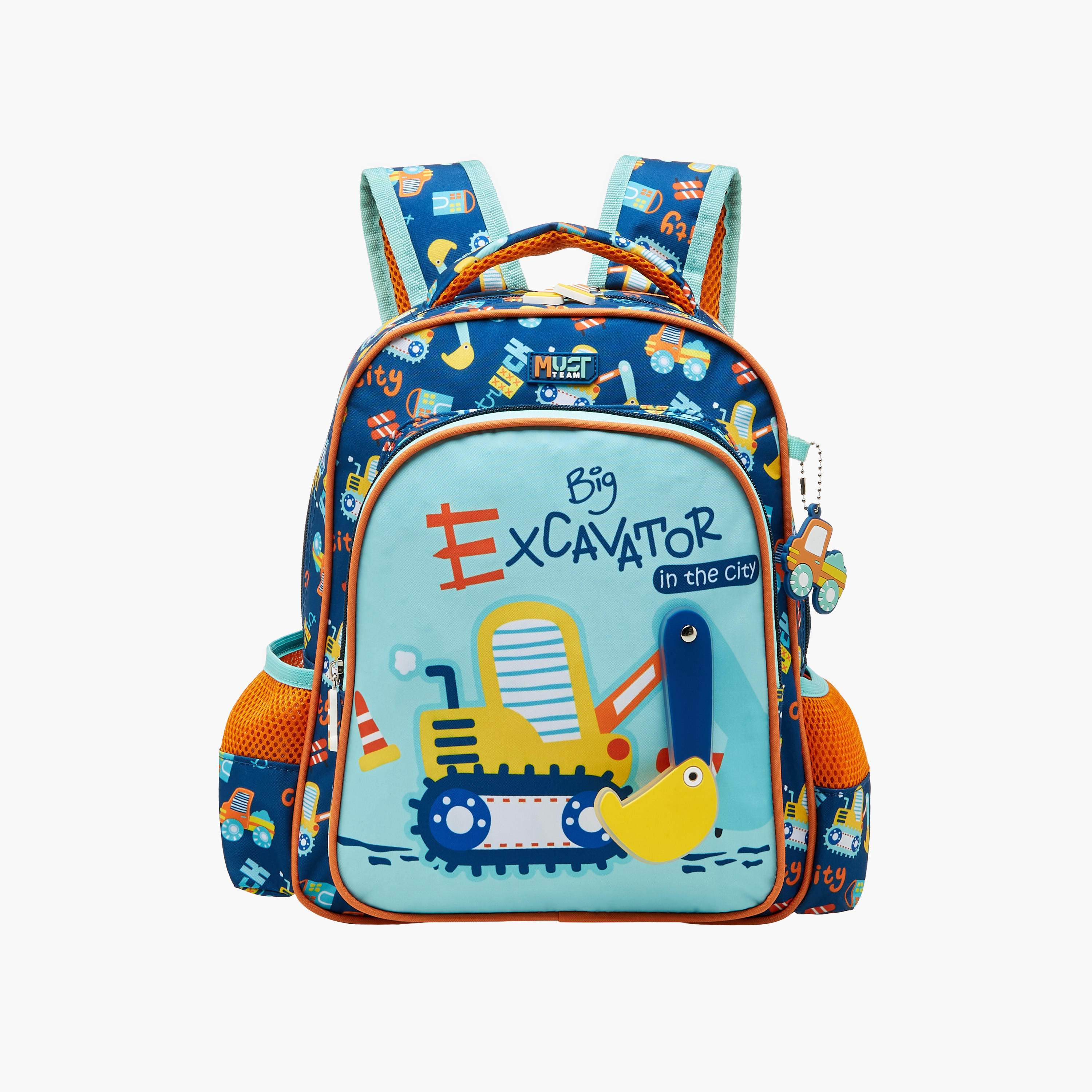شنطة ظهر بطبعات حفارة مع حمالات قابلة للتعديل وسحاب إغلاق من موست - 27x10x31 سم-school-bagsandbackpacks-backpacks-image-1