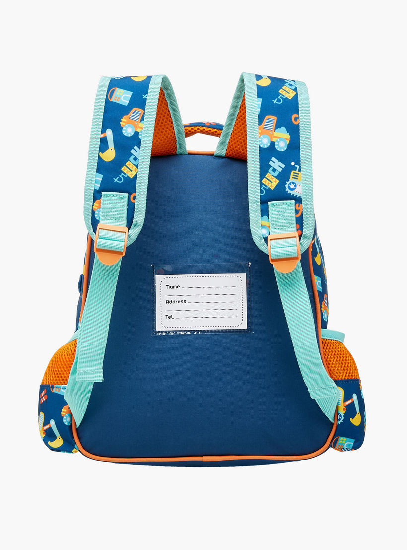 شنطة ظهر بطبعات حفارة مع حمالات قابلة للتعديل وسحاب إغلاق من موست - 27x10x31 سم-school-bagsandbackpacks-backpacks-image-3