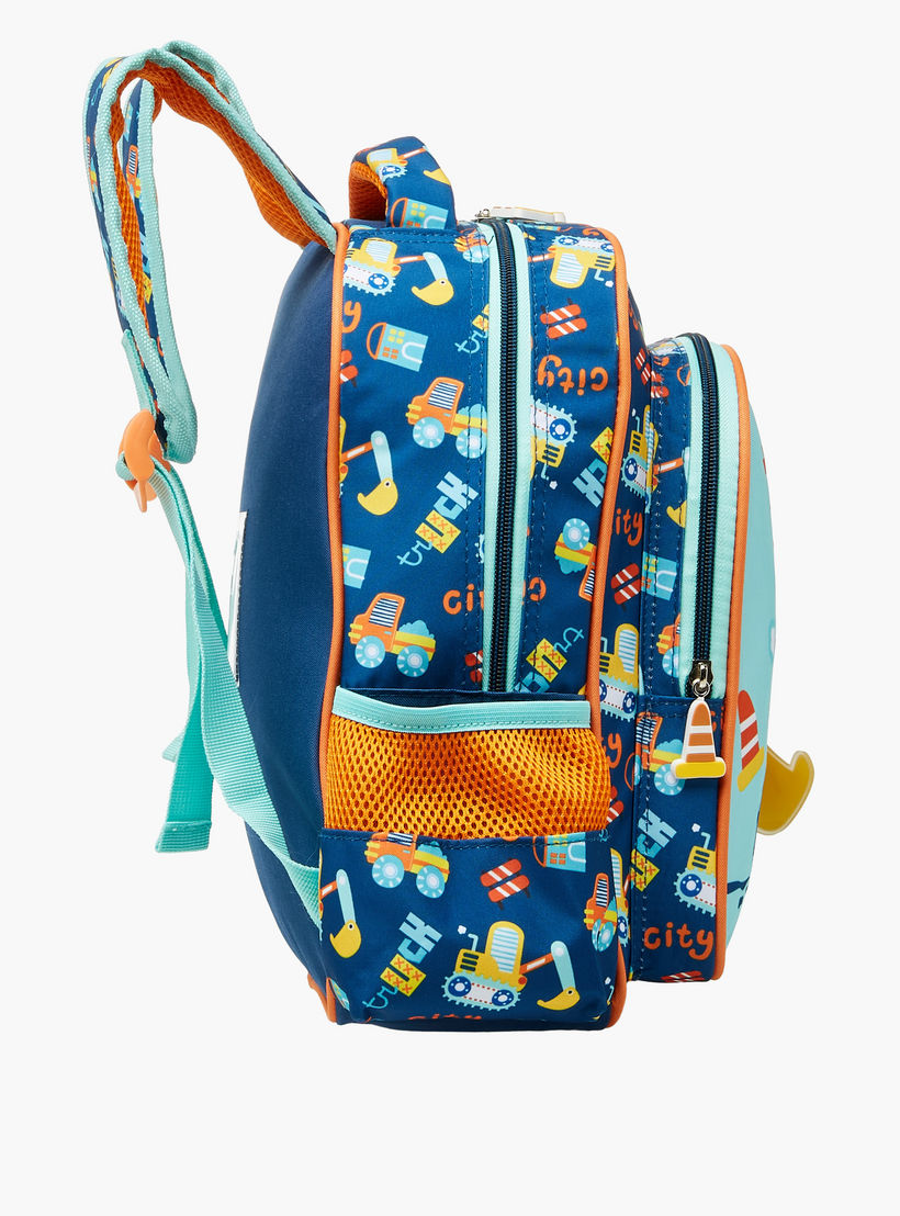 شنطة ظهر بطبعات حفارة مع حمالات قابلة للتعديل وسحاب إغلاق من موست - 27x10x31 سم-school-bagsandbackpacks-backpacks-image-4