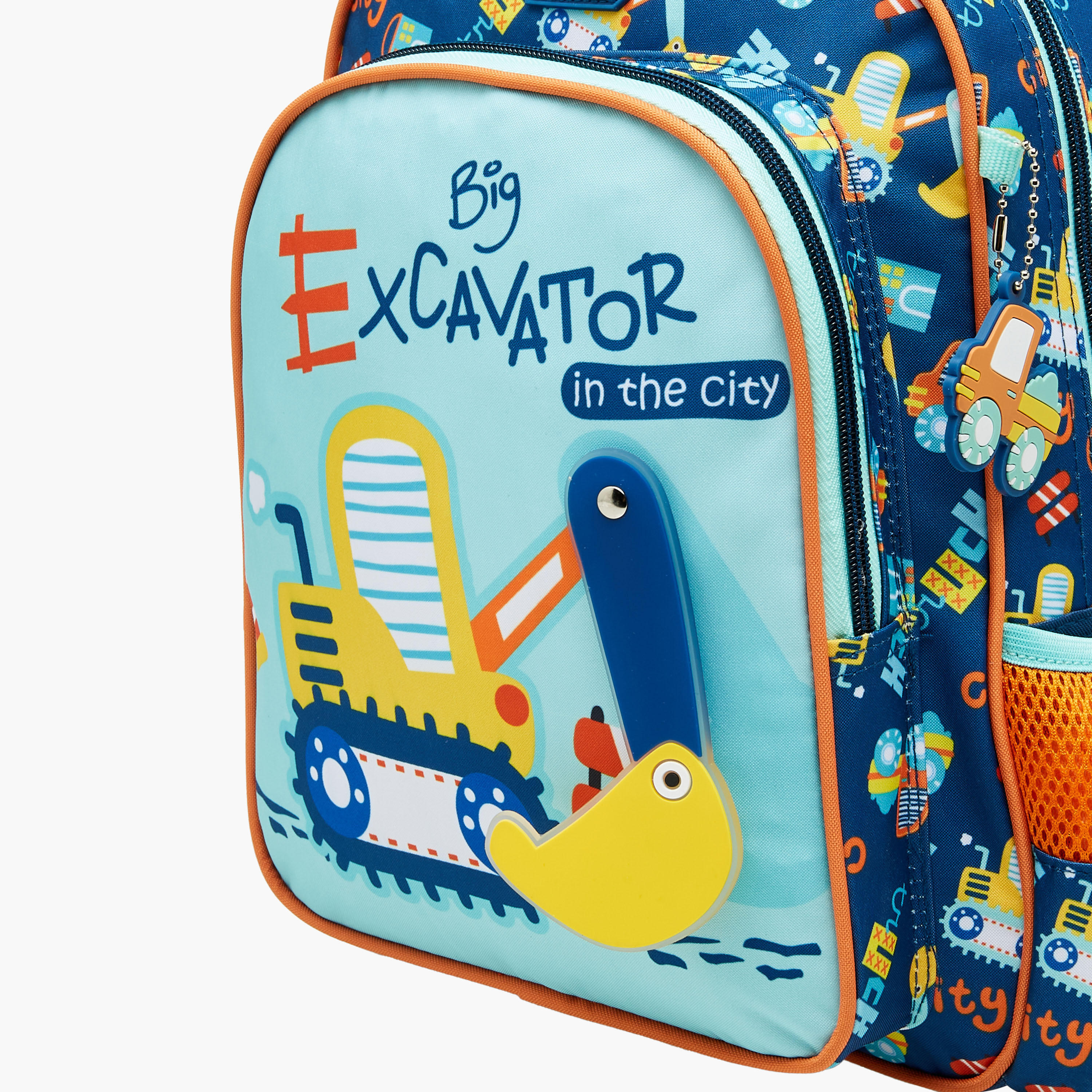 شنطة ظهر بطبعات حفارة مع حمالات قابلة للتعديل وسحاب إغلاق من موست - 27x10x31 سم-school-bagsandbackpacks-backpacks-image-5