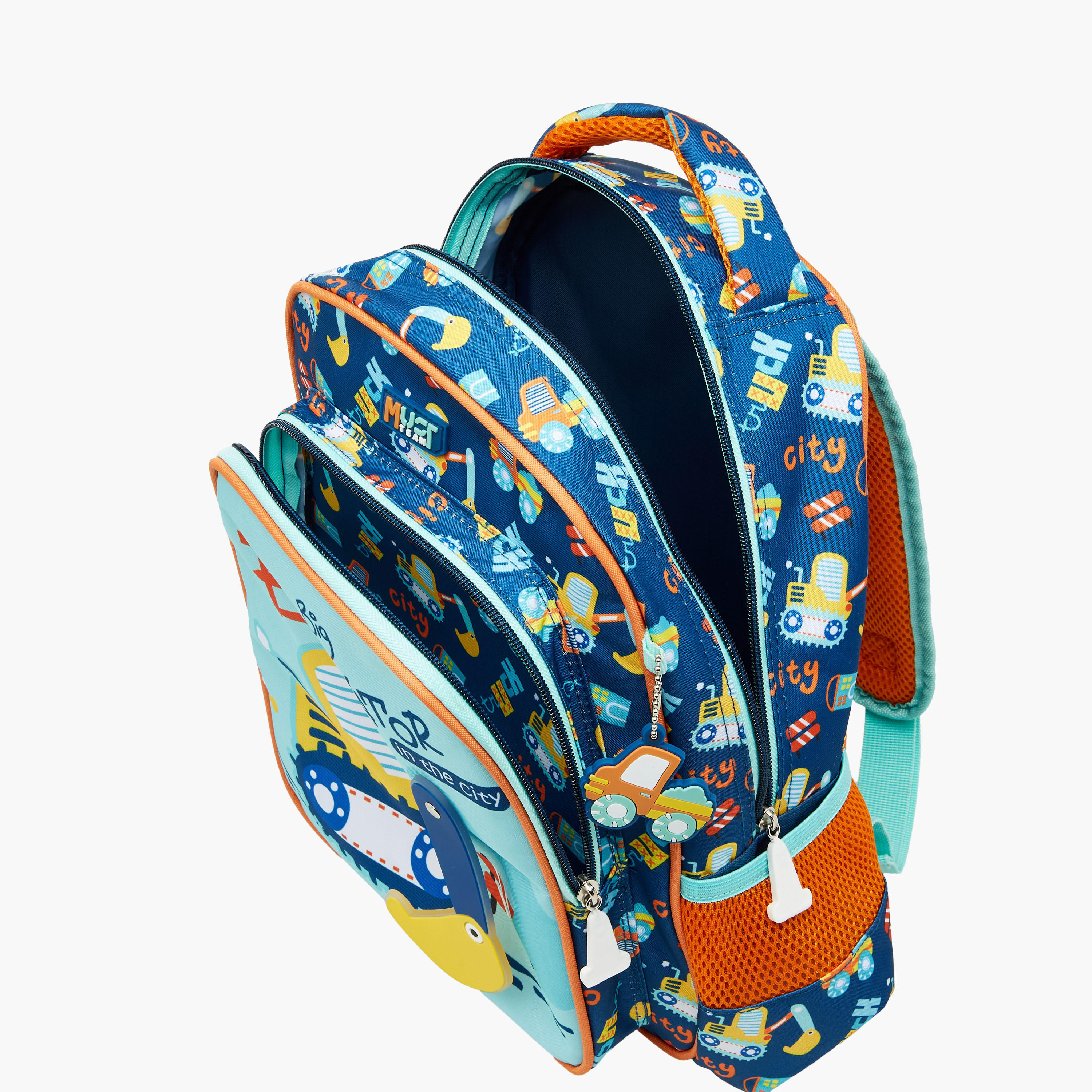شنطة ظهر بطبعات حفارة مع حمالات قابلة للتعديل وسحاب إغلاق من موست - 27x10x31 سم-school-bagsandbackpacks-backpacks-image-6