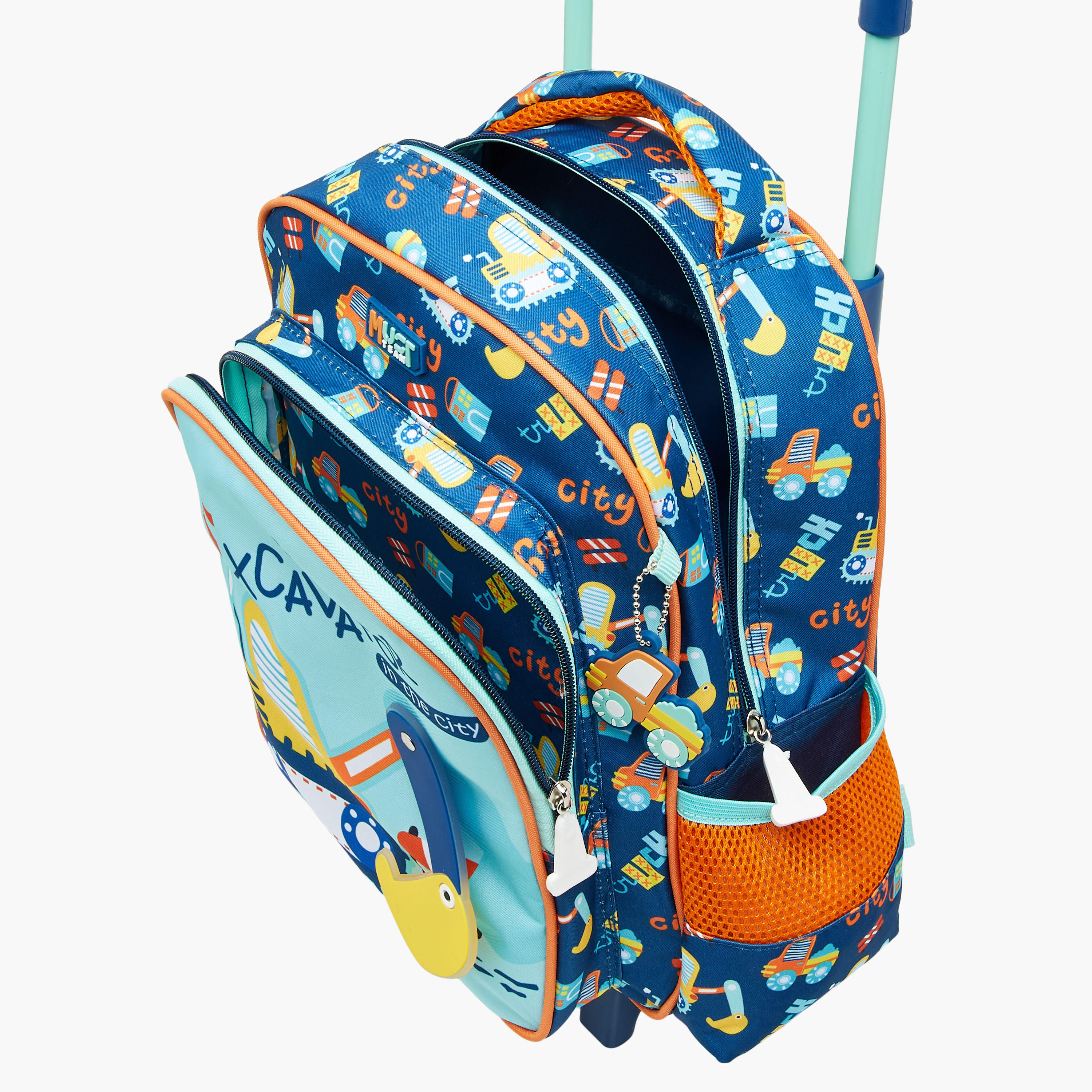 شنطة ترولي للأولاد 2-5 سنوات بمقبض قابل للسحب وتصميم سيارات من ماست-school-bagsandbackpacks-trolleybags-image-11