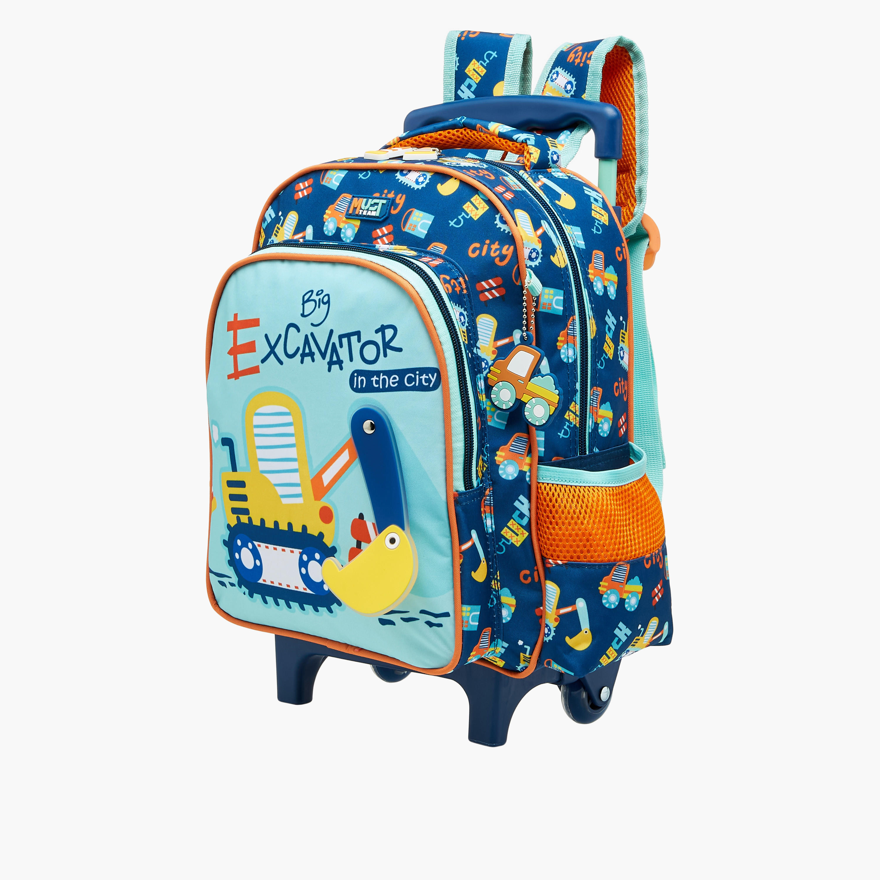 شنطة ترولي للأولاد 2-5 سنوات بمقبض قابل للسحب وتصميم سيارات من ماست-school-bagsandbackpacks-trolleybags-image-3