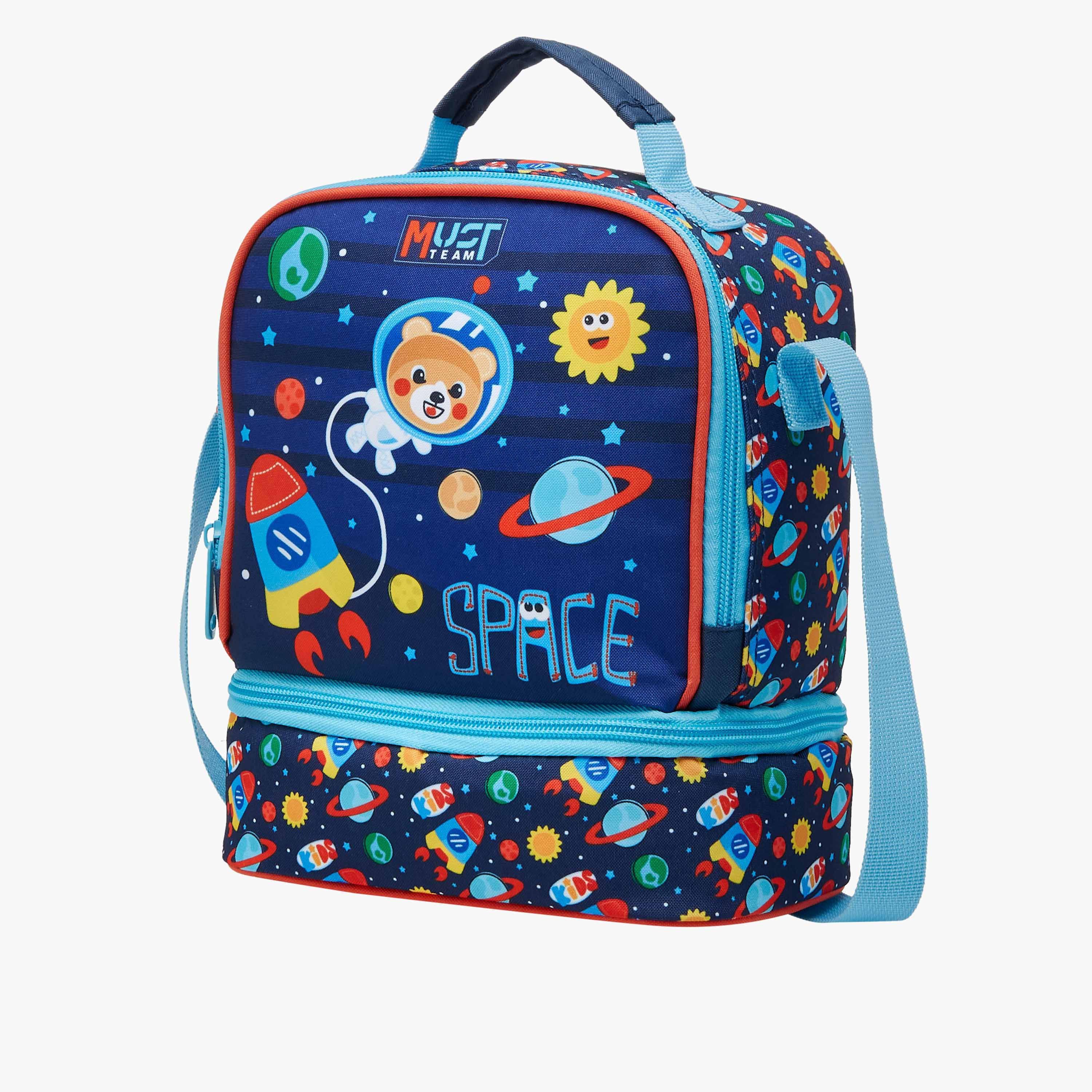 MUST Space Print Lunch Bag with Adjustable Strap and Zip Closure-school-lunchessentials-lunchbags-image-2