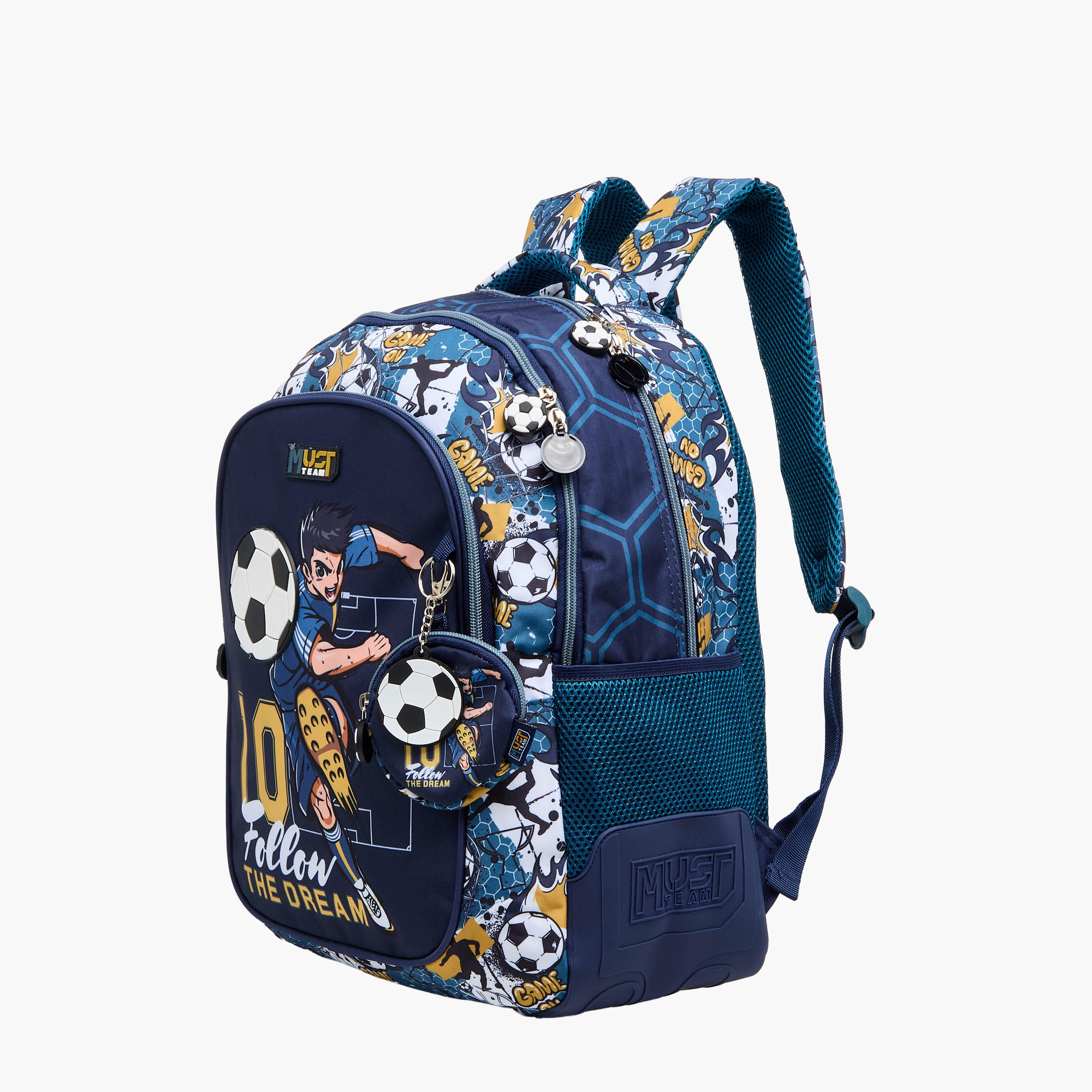 شنطة مدرسية بطبعات كرة القدم وحمالات كتف قابلة للتعديل من موست - 32×18×43 سم-school-bagsandbackpacks-backpacks-image-2