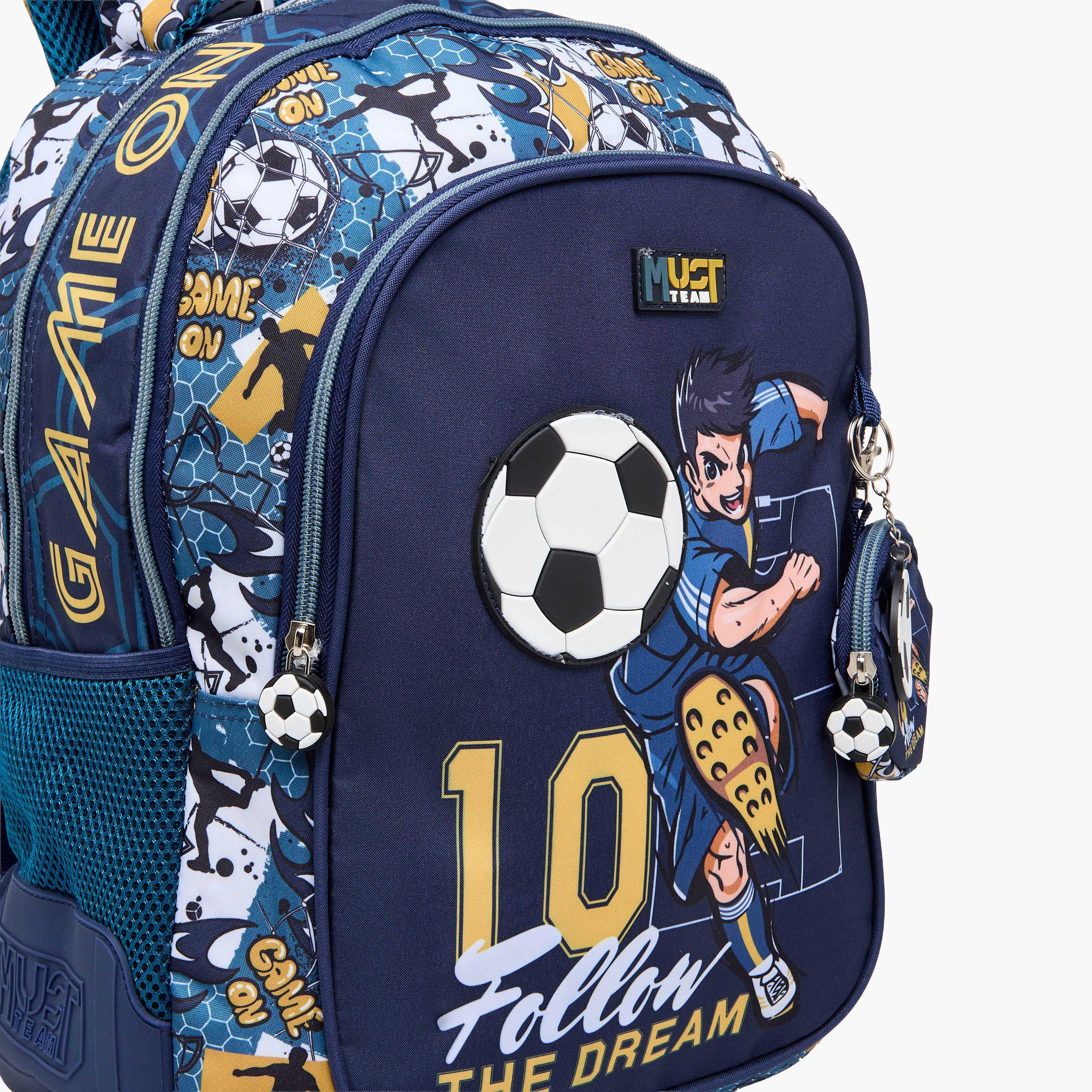 MUST Football Print School Backpack with Adjustable Shoulder Straps - 32x18x43 cms-school-bagsandbackpacks-backpacks-image-5