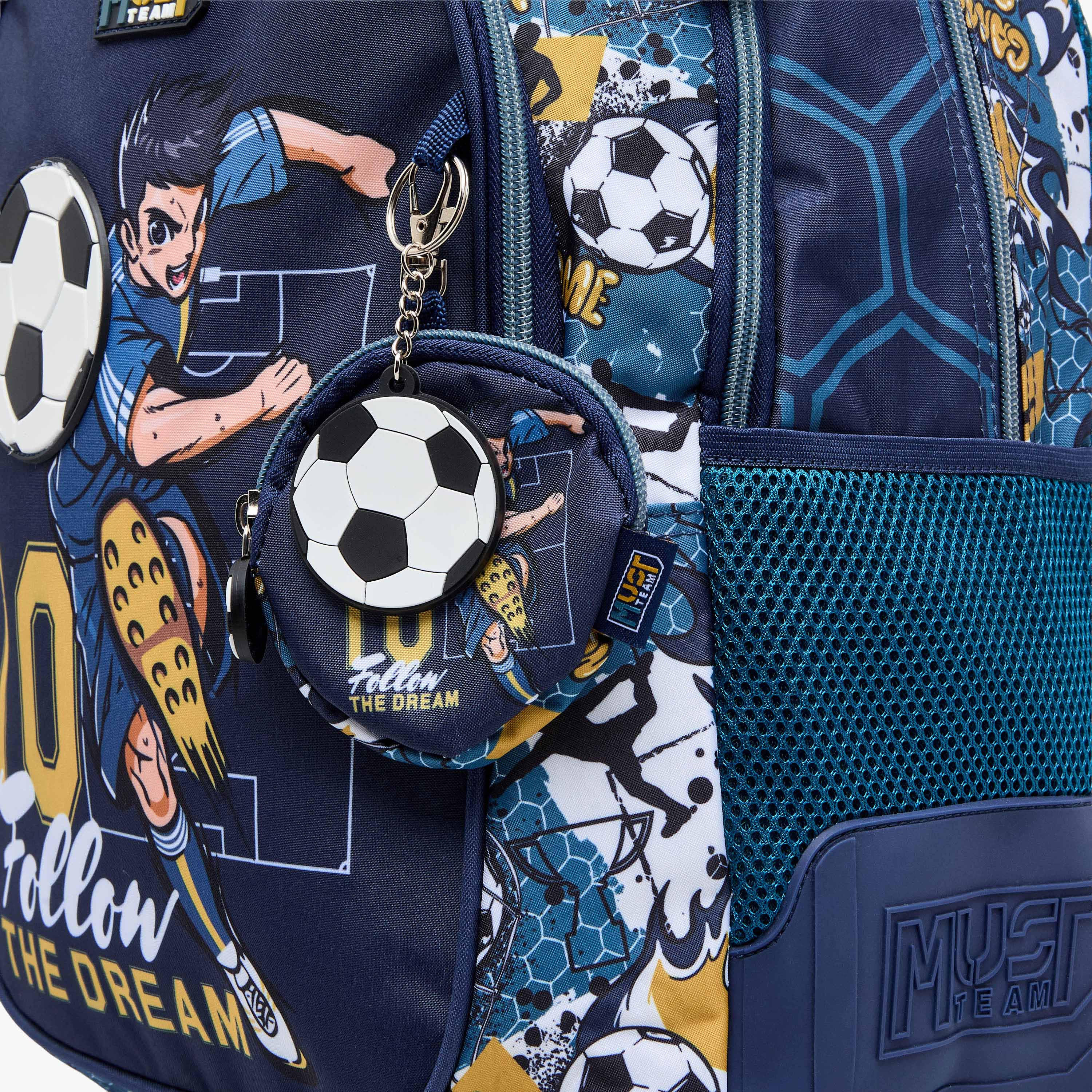 MUST Football Print School Backpack with Adjustable Shoulder Straps - 32x18x43 cms-school-bagsandbackpacks-backpacks-image-7