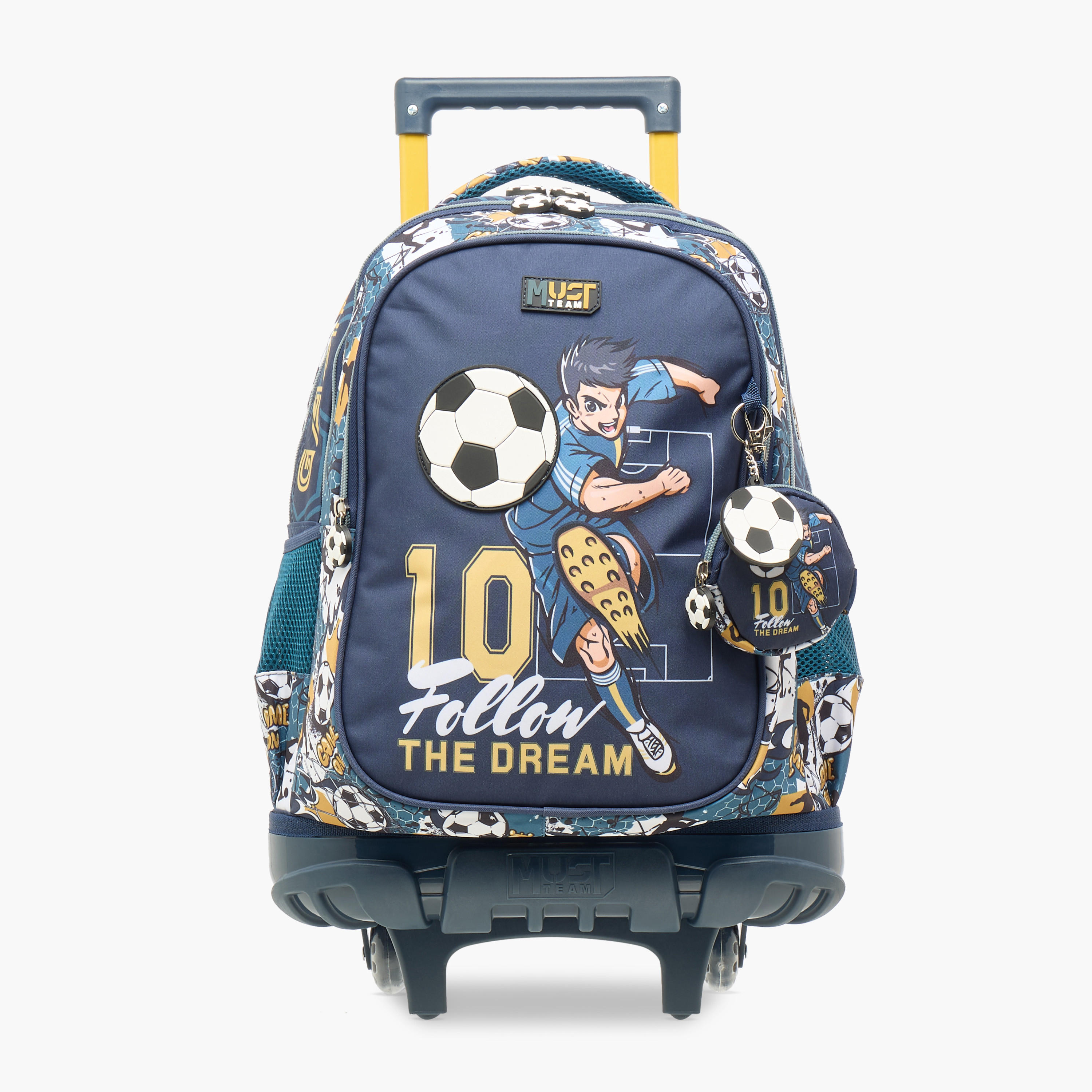 MUST Football Print Trolley Backpack with Retractable Handle -34x20x44 cms-school-bagsandbackpacks-trolleybags-image-1