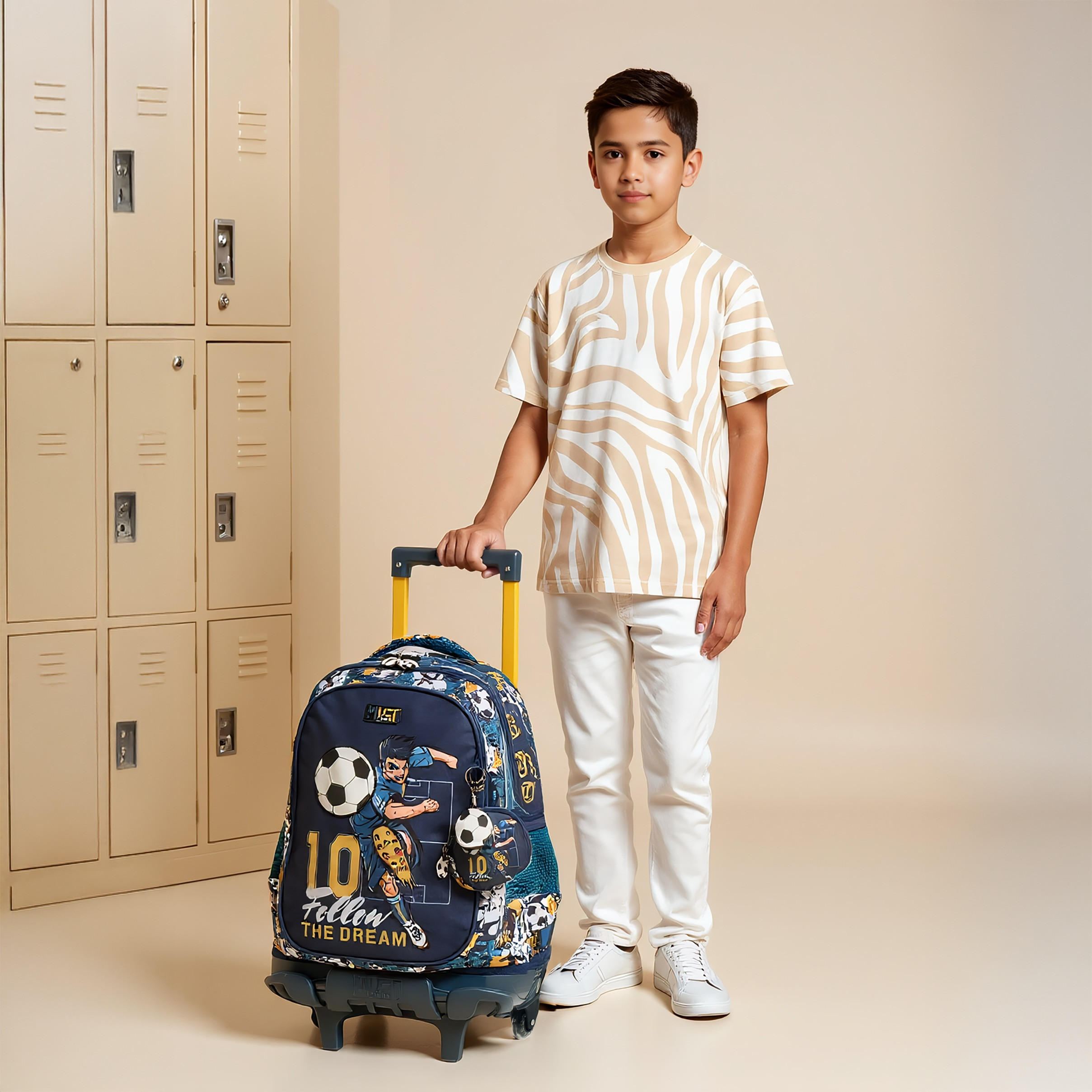 MUST Football Print Trolley Backpack with Retractable Handle -34x20x44 cms-school-bagsandbackpacks-trolleybags-image-2