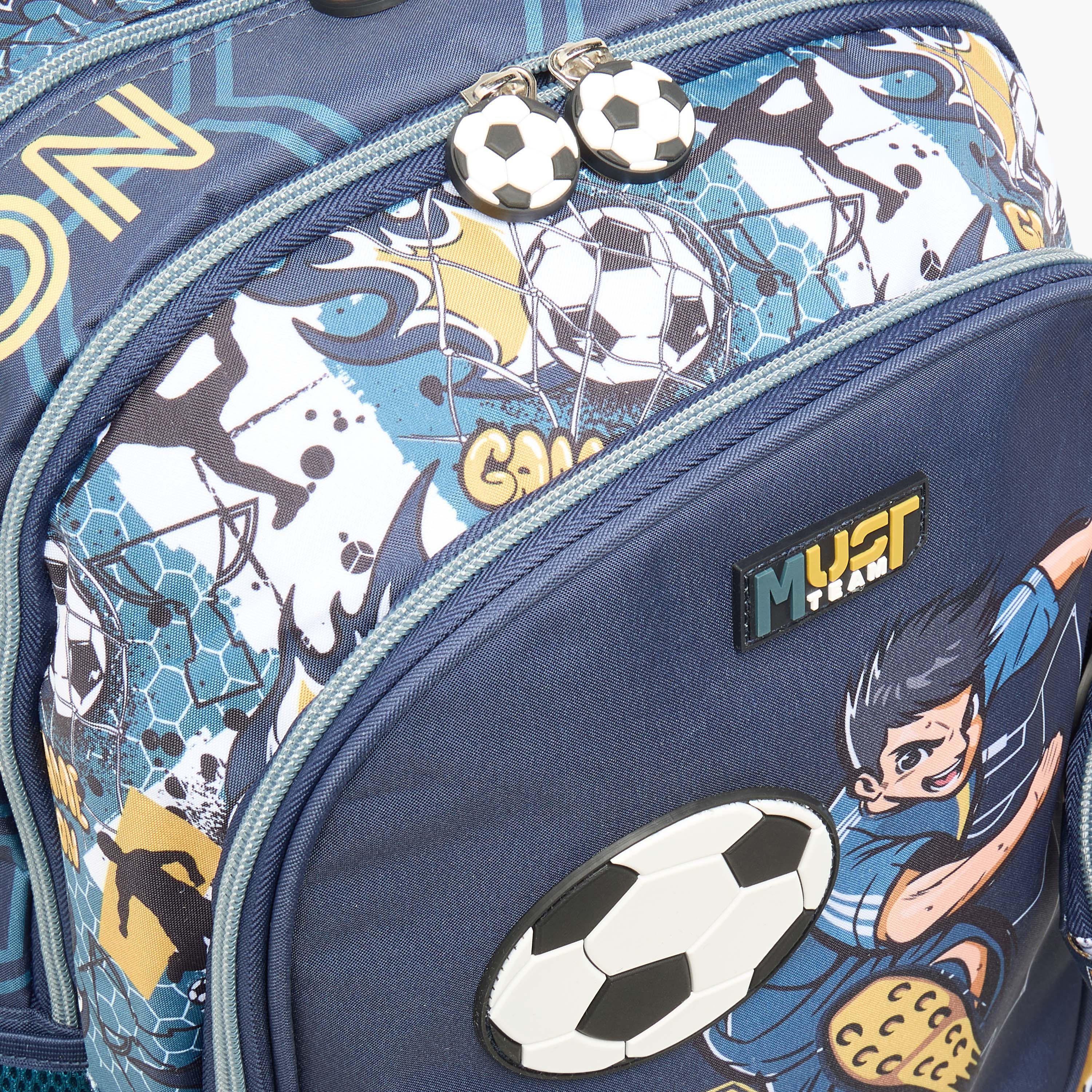 MUST Football Print Trolley Backpack with Retractable Handle -34x20x44 cms-school-bagsandbackpacks-trolleybags-image-10