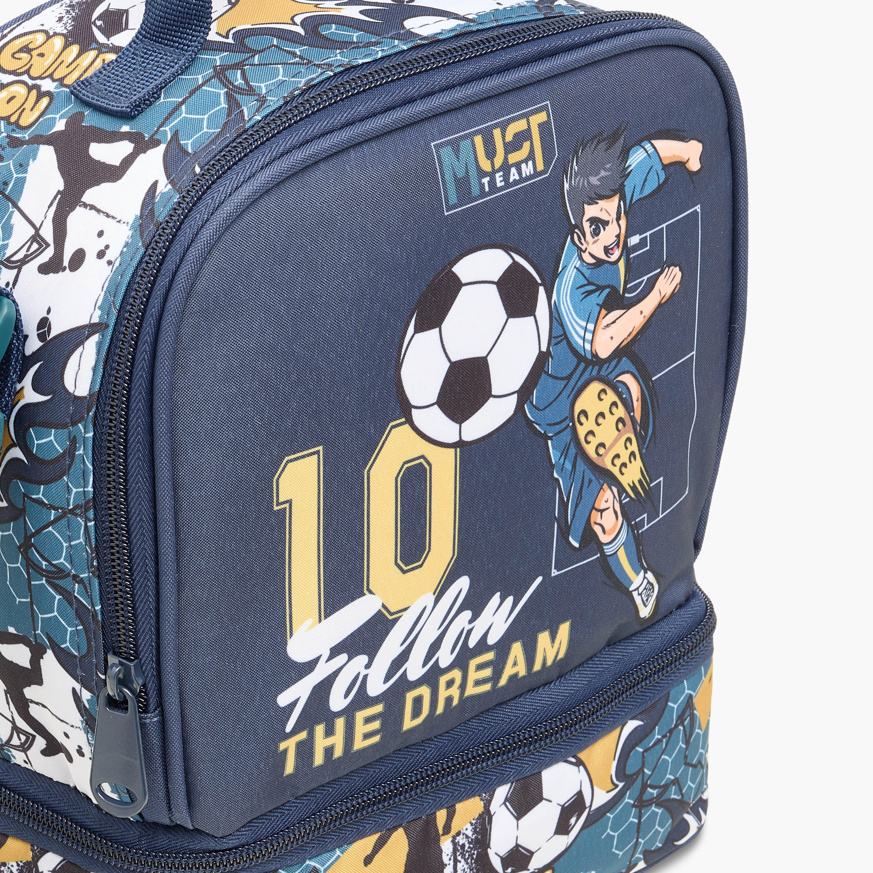 MUST Football Print Lunch Bag with Zip Closure-school-lunchessentials-lunchbags-image-4