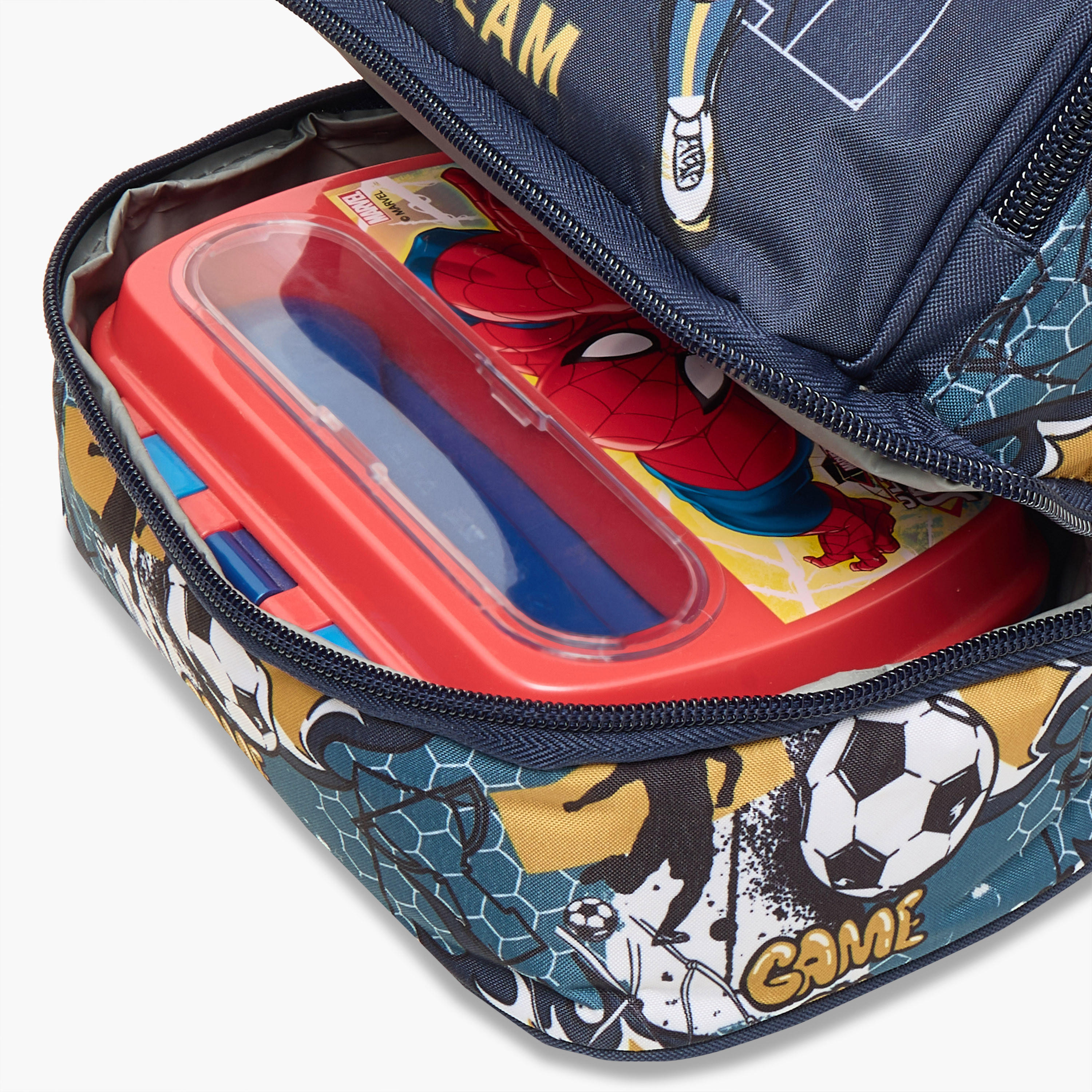 MUST Football Print Lunch Bag with Zip Closure-school-lunchessentials-lunchbags-image-6