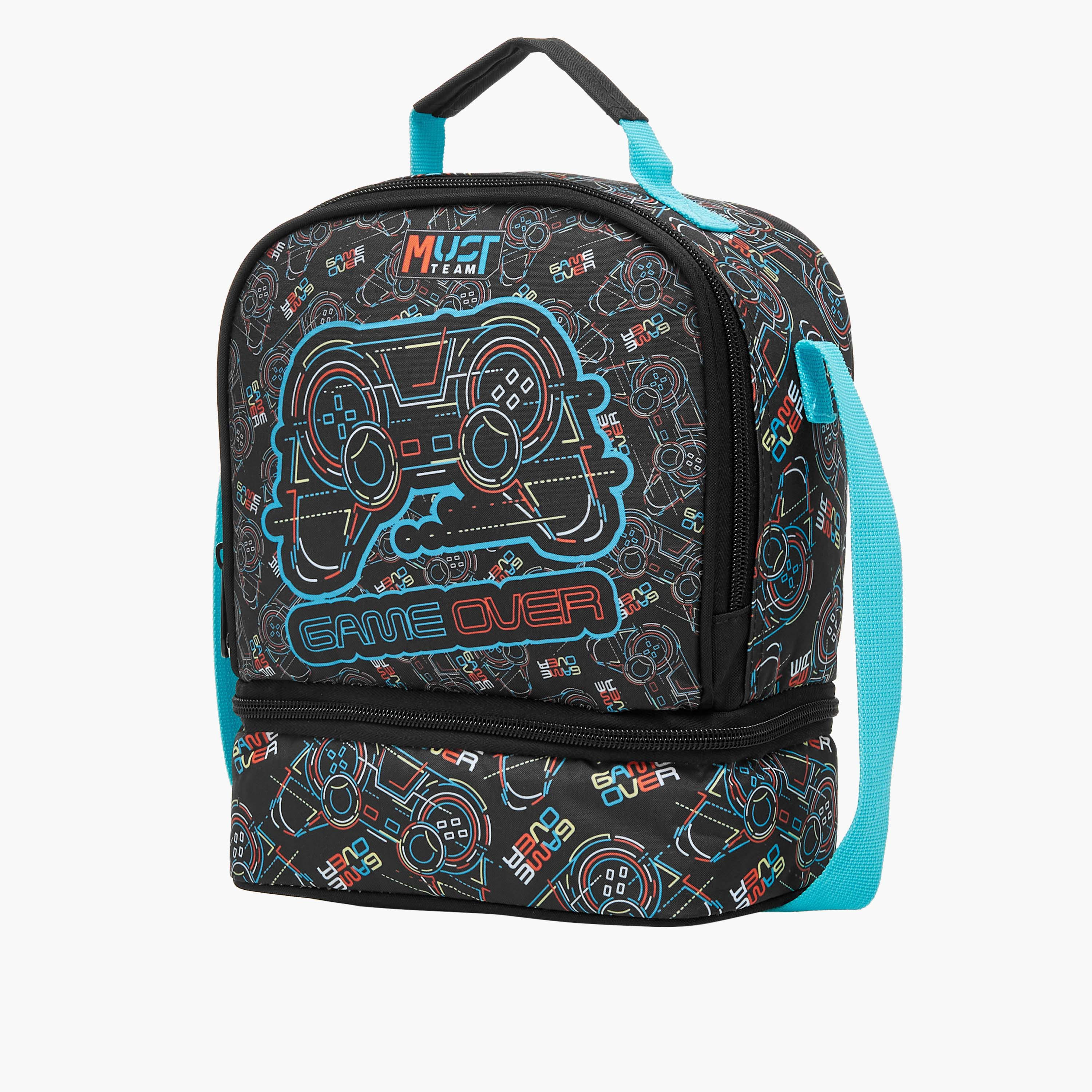 MUST Gamer Print Lunch Bag with Adjustable Strap and Zip Closure-school-lunchessentials-lunchbags-image-2